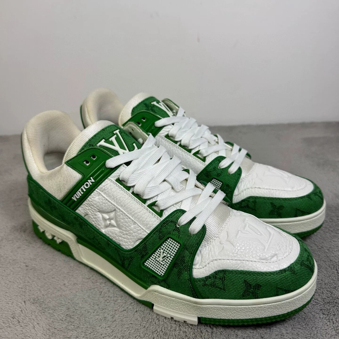 Louis Vuitton Louis Vuitton Training Denim Green Lowtop Sneakers 42 Men Size US 9 / EU 42 - 3 Thumbnail