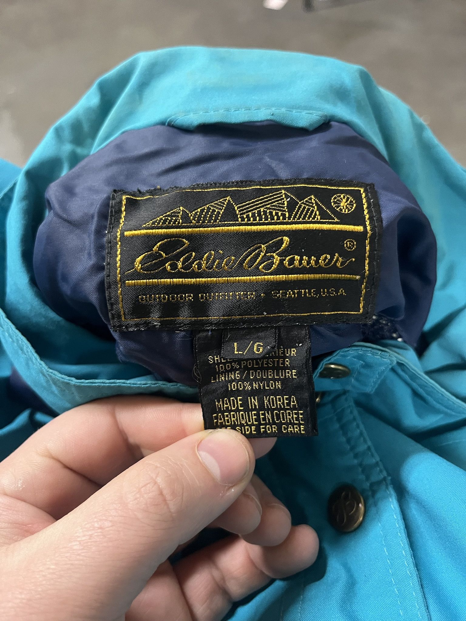 Eddie Bauer × Vintage Vintage 2000s Eddie Bauer Teal Windbreaker Ski jacket Size L Size US L / EU 52-54 / 3 - 2 Thumbnail