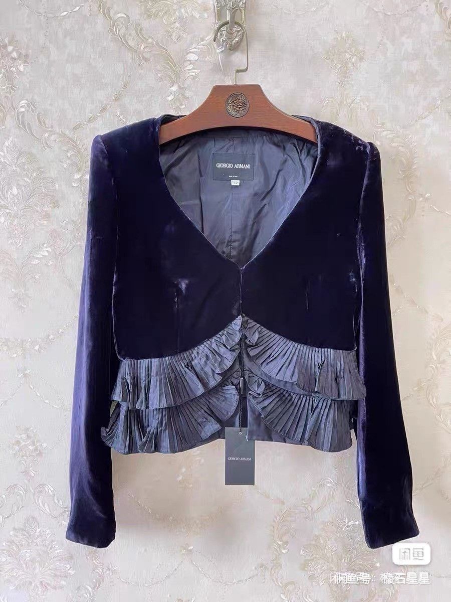 Giorgio Armani Giorgio Armani Runway Velvet Silk Coat Size M / US 6-8 / IT 42-44 - 5 Thumbnail