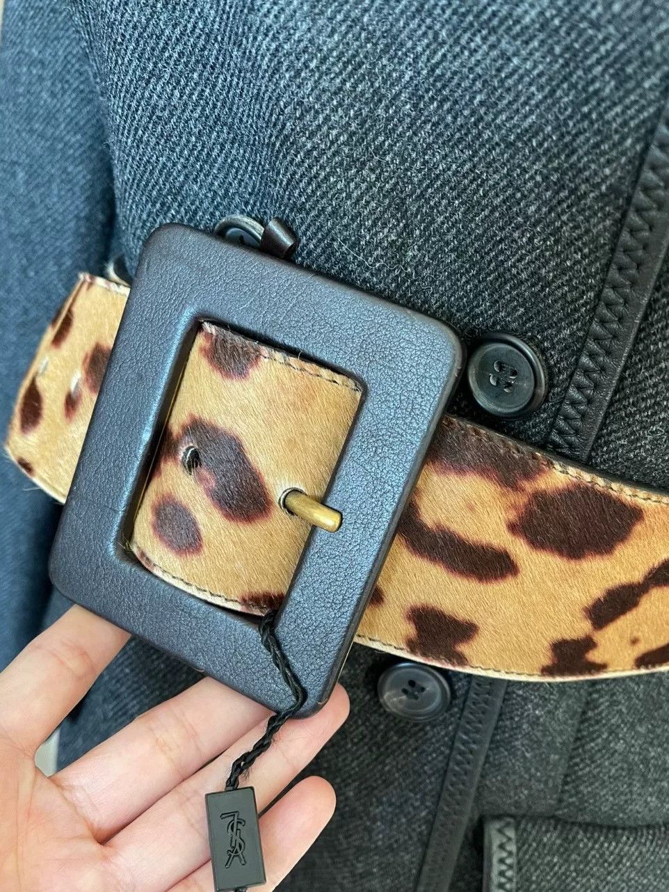 Saint Laurent Paris Saint Laurent YSL Horsehair Leopard Wide Belt Size ONE SIZE - 9 Thumbnail