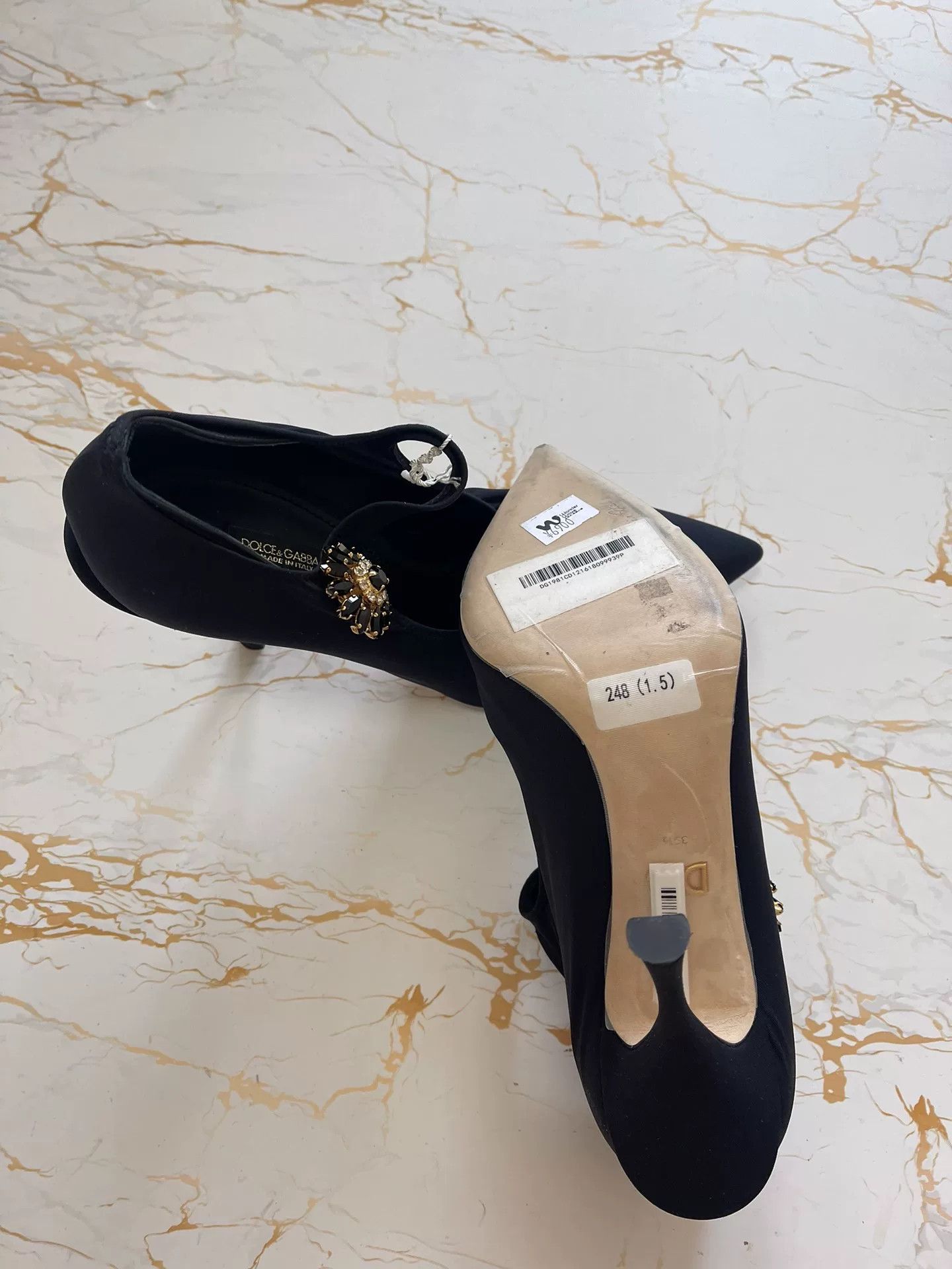 Dolce & Gabbana DG New Runway Diamond Buckle Heels Size US 8.5 / IT 38.5 - 5 Thumbnail