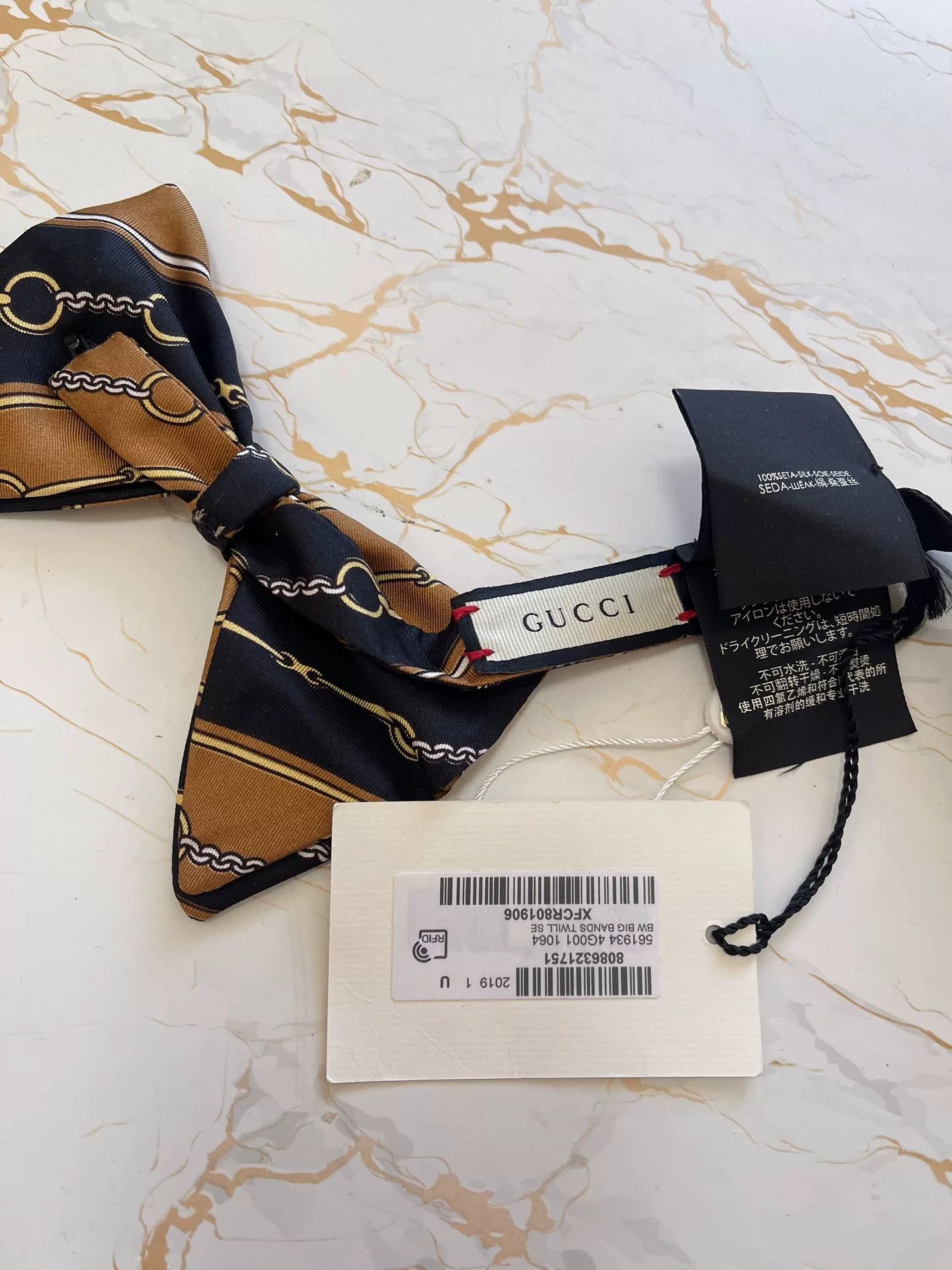 Gucci Gucci New Runway Silk Bow Tie Size ONE SIZE - 4 Thumbnail