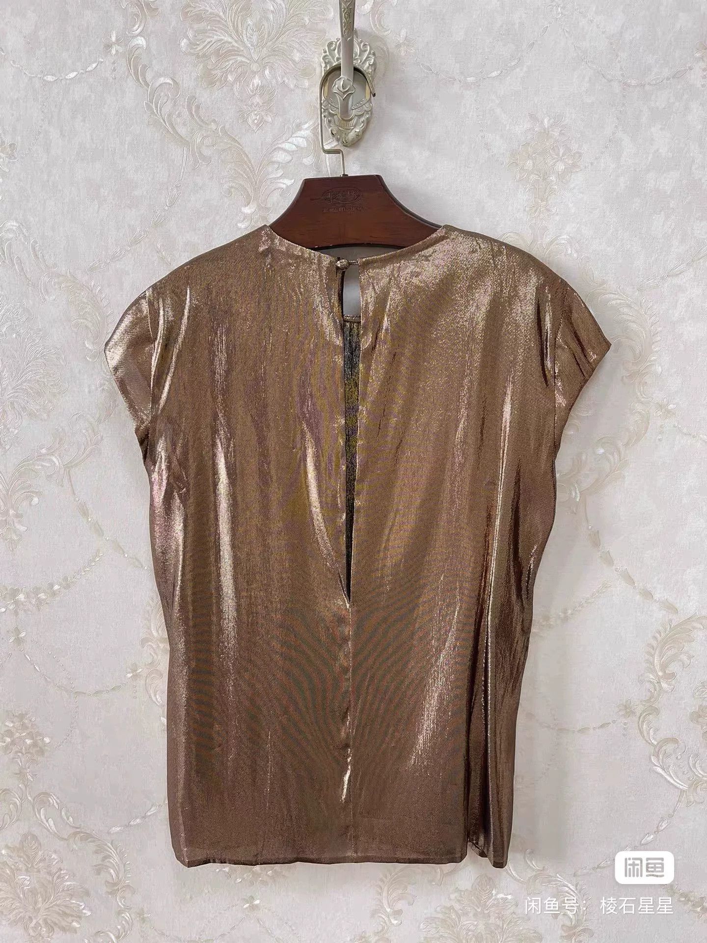 Gucci Gucci Runway Gold Silk Blend Top Size S / US 4 / IT 40 - 9 Thumbnail