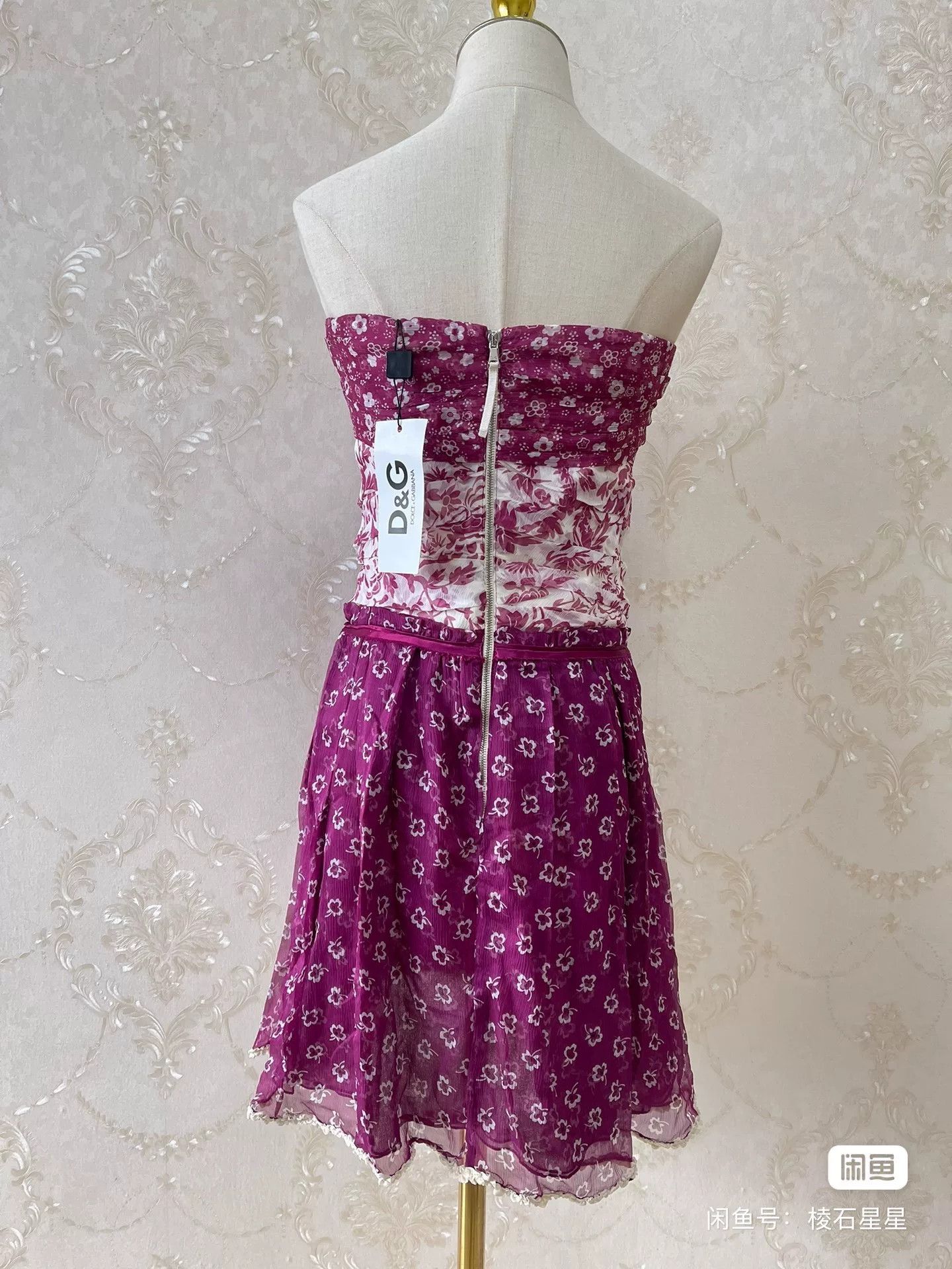 DGK DG Purple Floral Silk Corset Dress Size M / US 6-8 / IT 42-44 - 8 Thumbnail