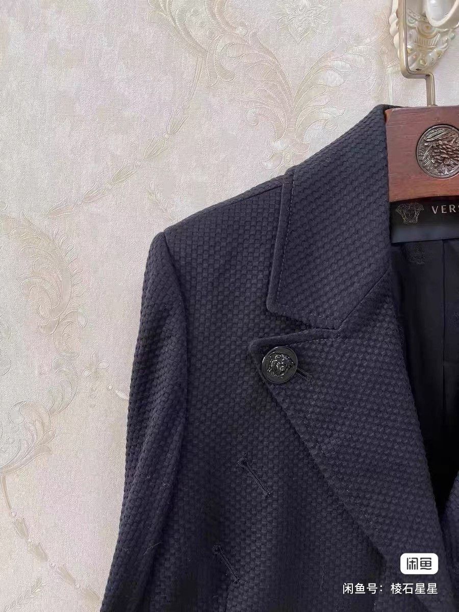 Versace Versace Runway Peak Lapel Waffle Trench Size US M / EU 48-50 / 2 - 6 Thumbnail