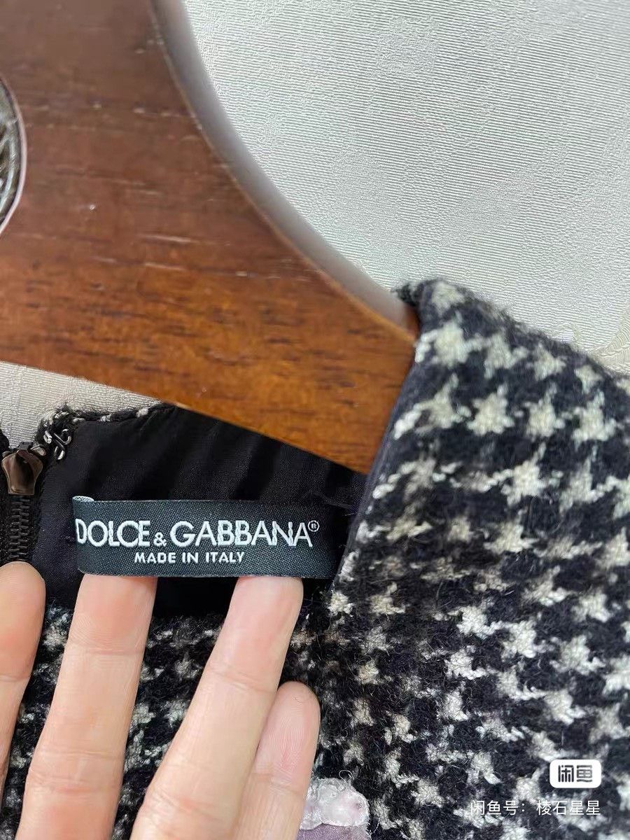 Dolce & Gabbana DG Runway Houndstooth Wool Dress Size XS / US 0-2 / IT 36-38 - 2 Thumbnail