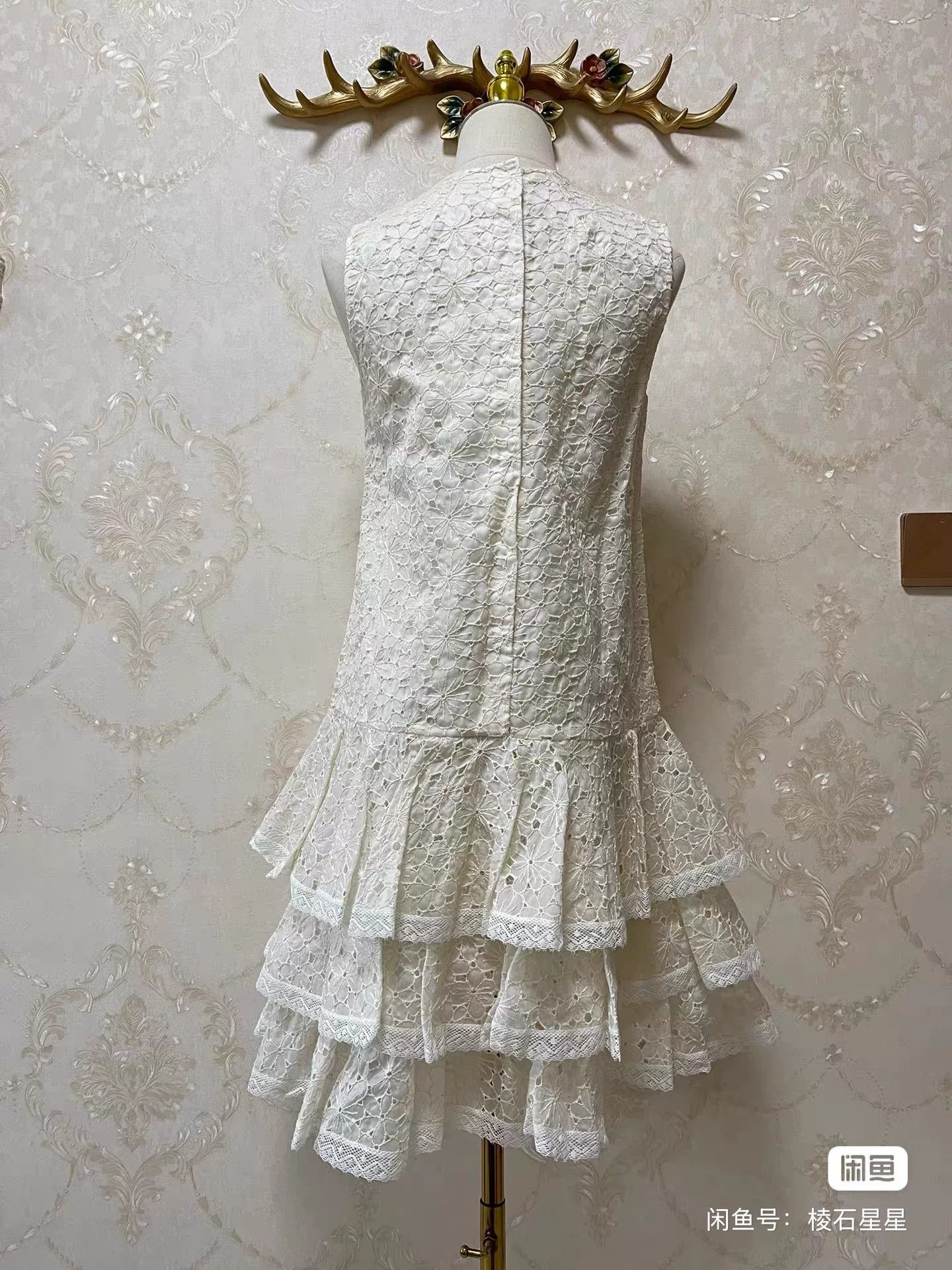 D.Gnak By Kang.D DG Runway Sweet Floral Lace Dress Size S / US 4 / IT 40 - 7 Thumbnail