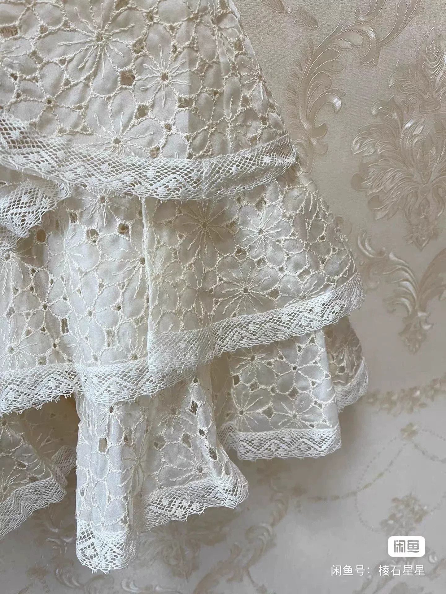D.Gnak By Kang.D DG Runway Sweet Floral Lace Dress Size S / US 4 / IT 40 - 3 Thumbnail