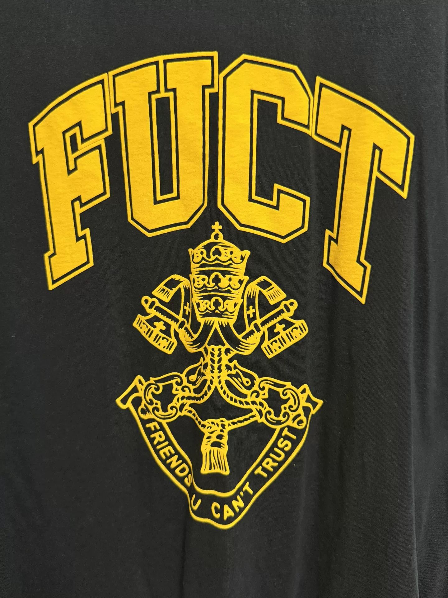 FUCT FUCT M Navy Short-Sleeve T-Shirt Yellow Print Size US M / EU 48-50 / 2 - 2 Thumbnail
