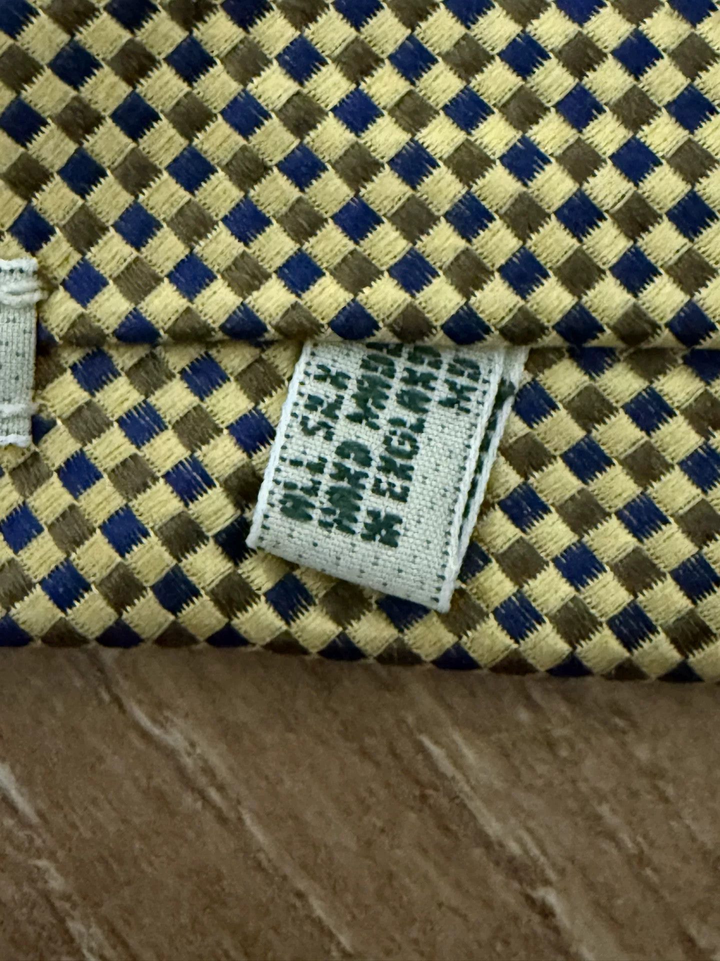 Drake's Drakes 100% Silk Yellow Check Tie Size ONE SIZE - 7 Thumbnail