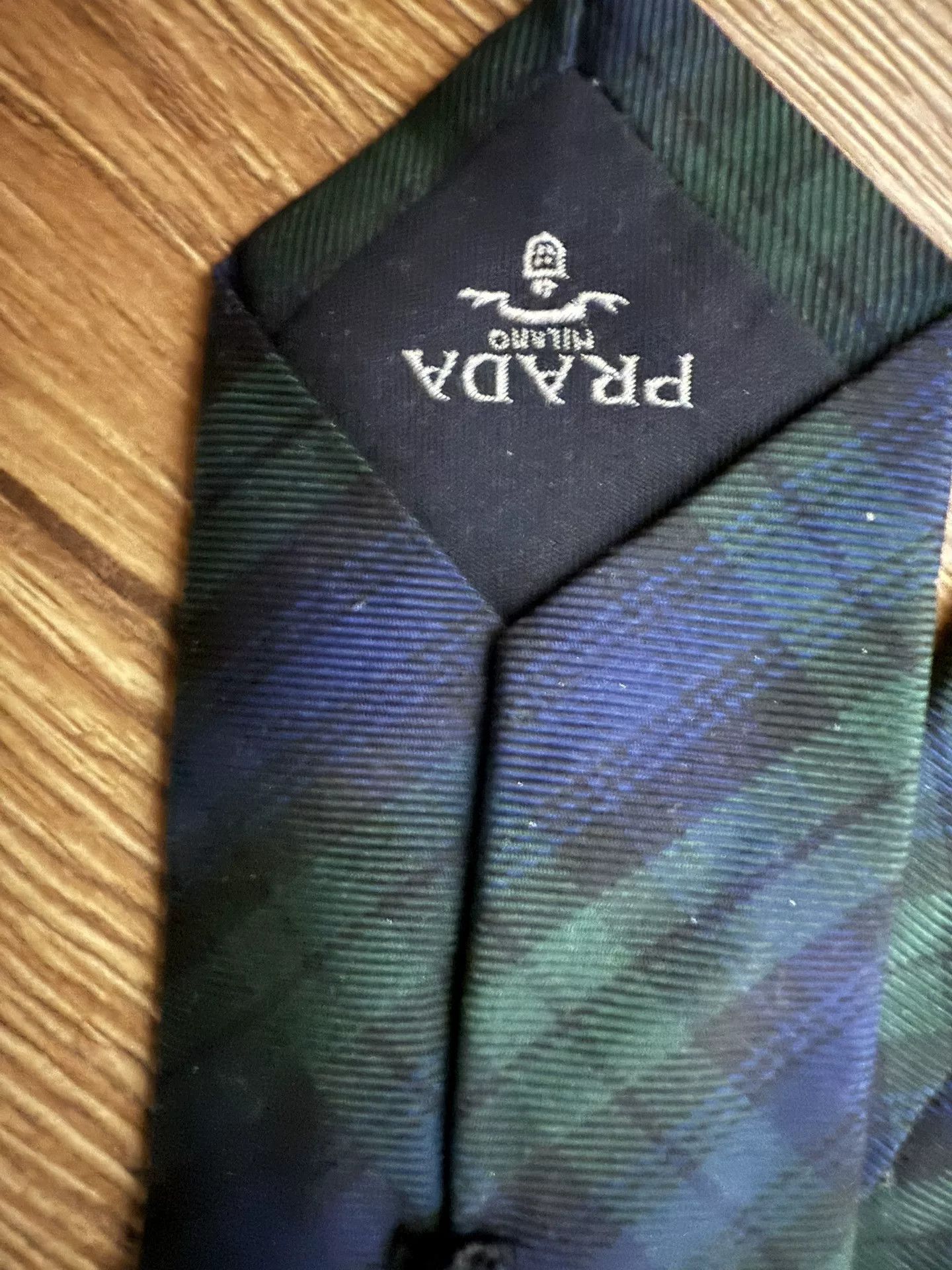 Prada Prada Black Green Check Tie Size ONE SIZE - 6 Thumbnail