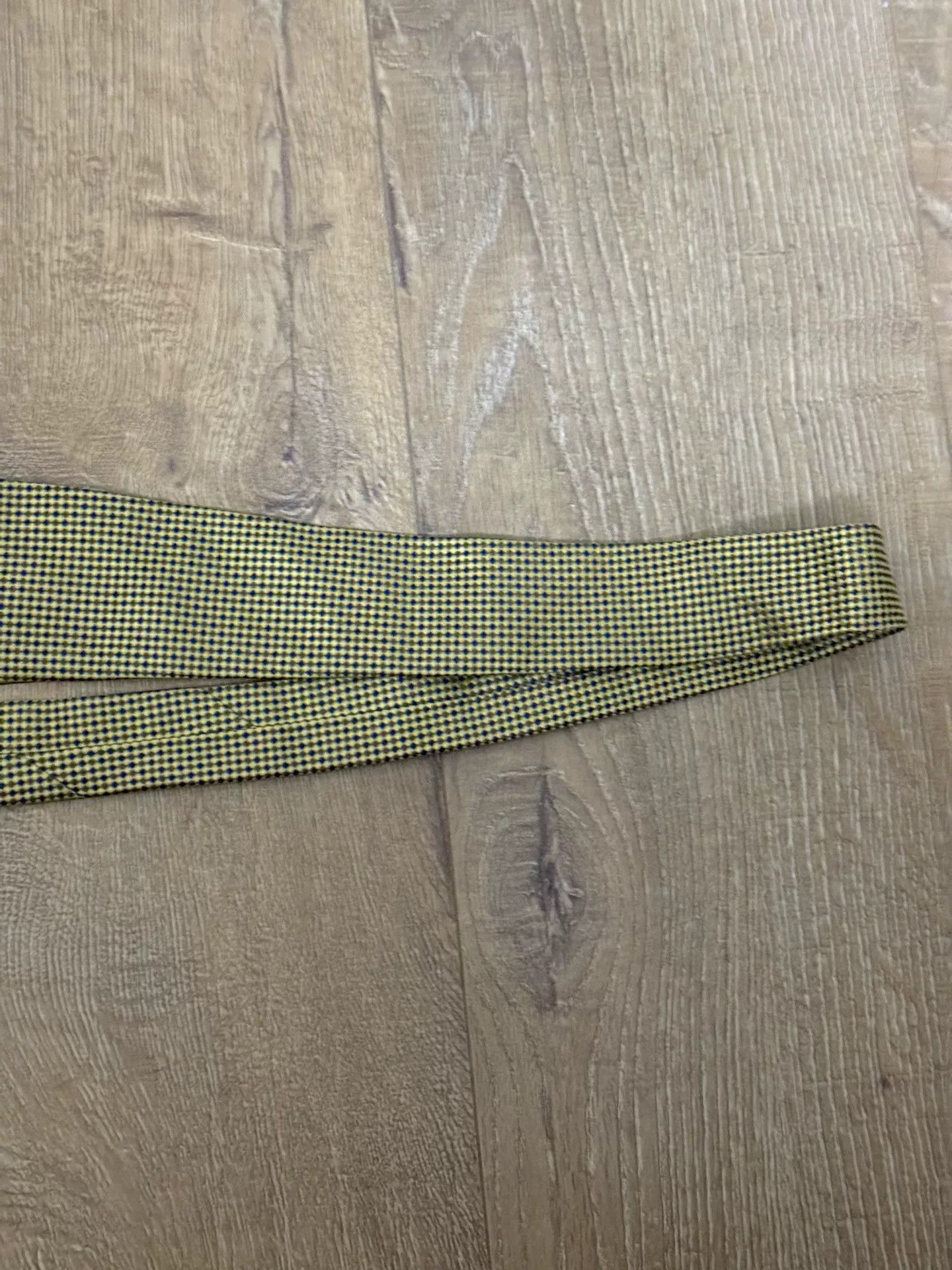 Drake's Drakes 100% Silk Yellow Check Tie Size ONE SIZE - 6 Thumbnail