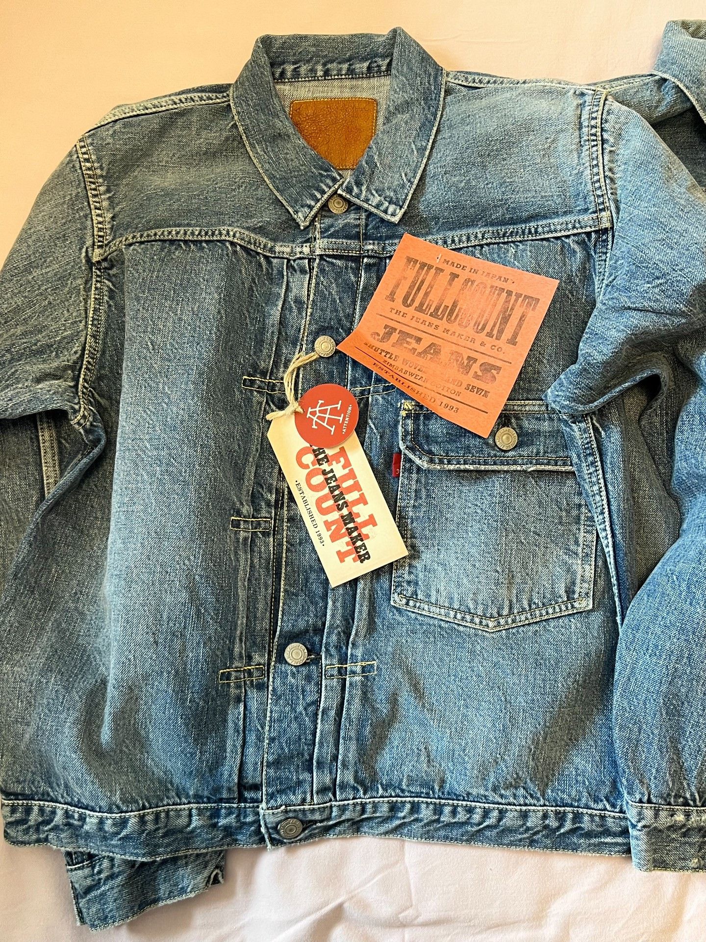 Full Count & Co. FULLCOUNT Washed Distressed Denim Jacket Size US XXS / EU 40 - 5 Thumbnail