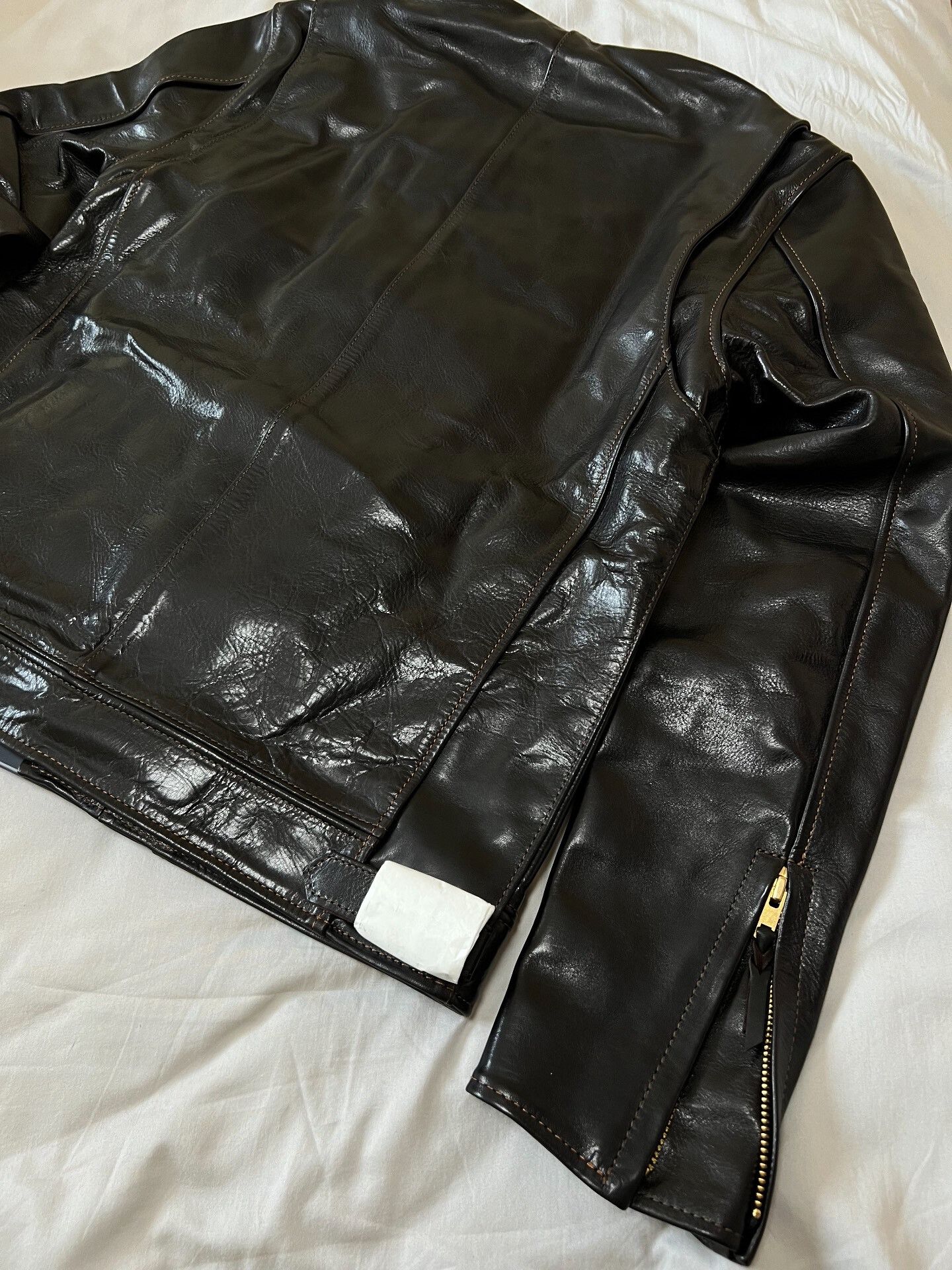 The Flat Head The Flat Head Stand Collar Horsehide Jacket Size US XXS / EU 40 - 8 Thumbnail