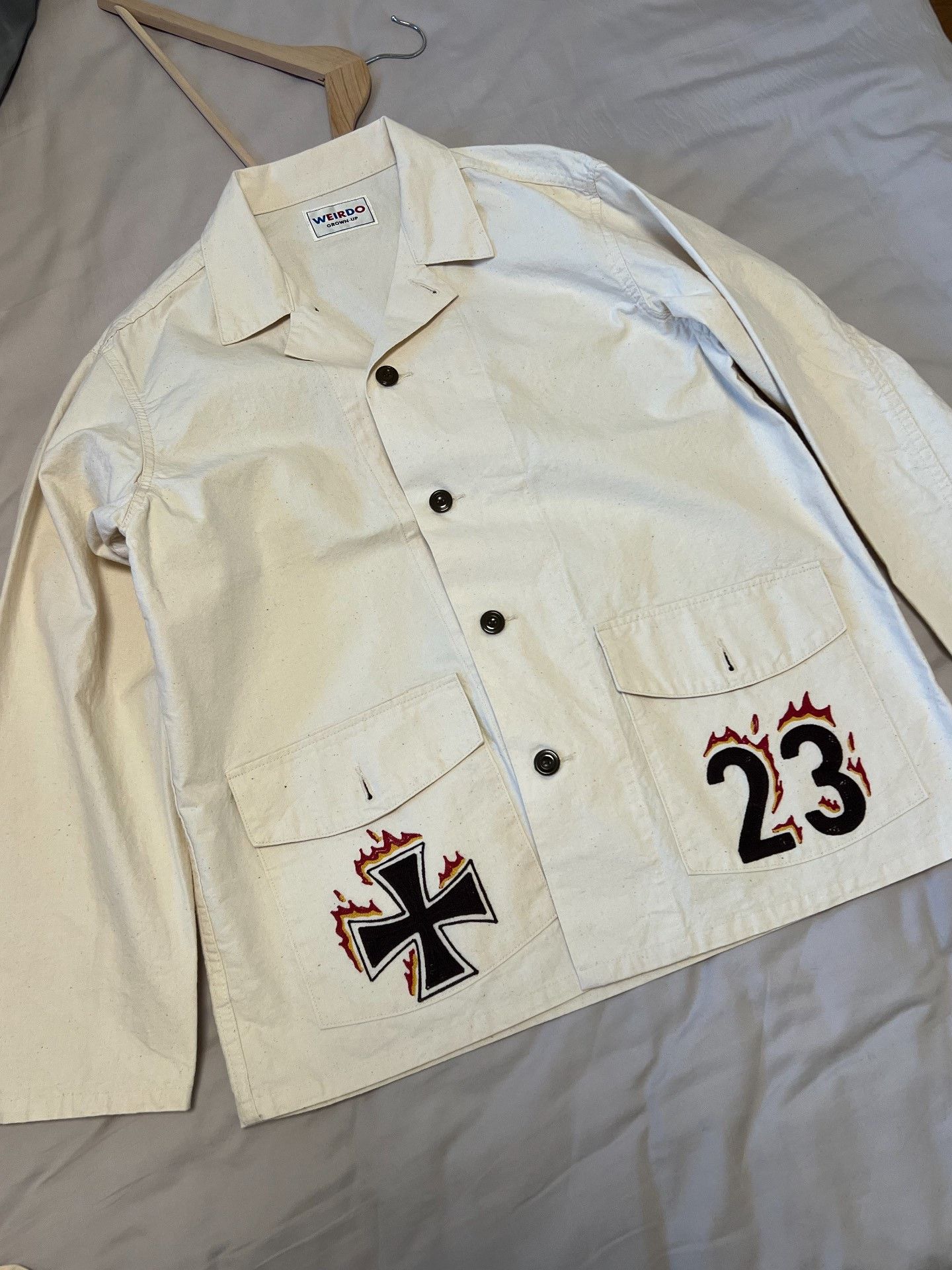 Wacko Maria Weirdo Psycho Embroidered Print Work Jacket Size US L / EU 52-54 / 3 - 6 Thumbnail