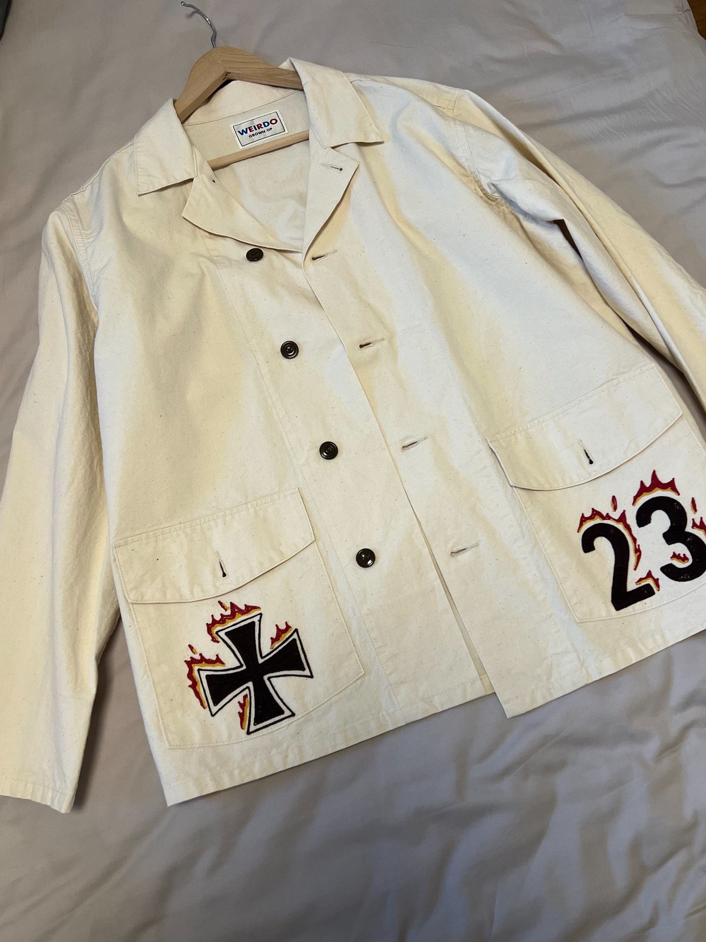 Wacko Maria Weirdo Psycho Embroidered Print Work Jacket Size US L / EU 52-54 / 3 - 7 Thumbnail
