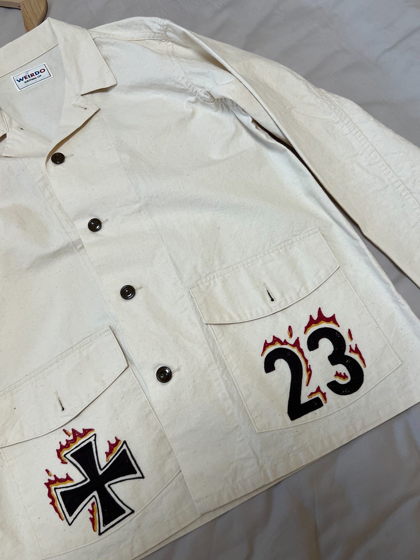 Wacko Maria Weirdo Psycho Embroidered Print Work Jacket Size US L / EU 52-54 / 3 - 9 Thumbnail