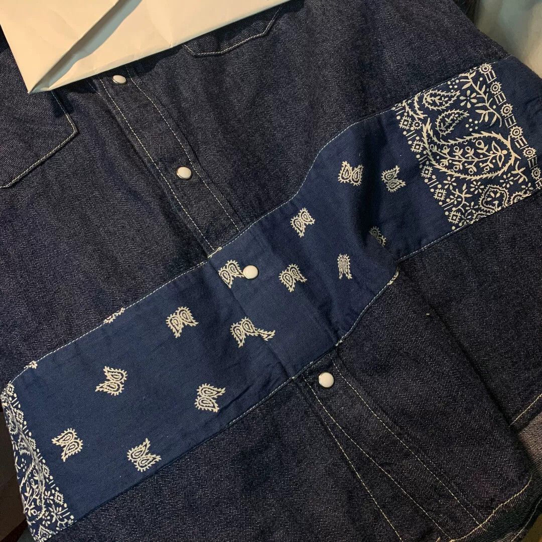 Visvim VISVIM 5-NATION Bandana Border Shirt One Wash Size US M / EU 48-50 / 2 - 5 Thumbnail