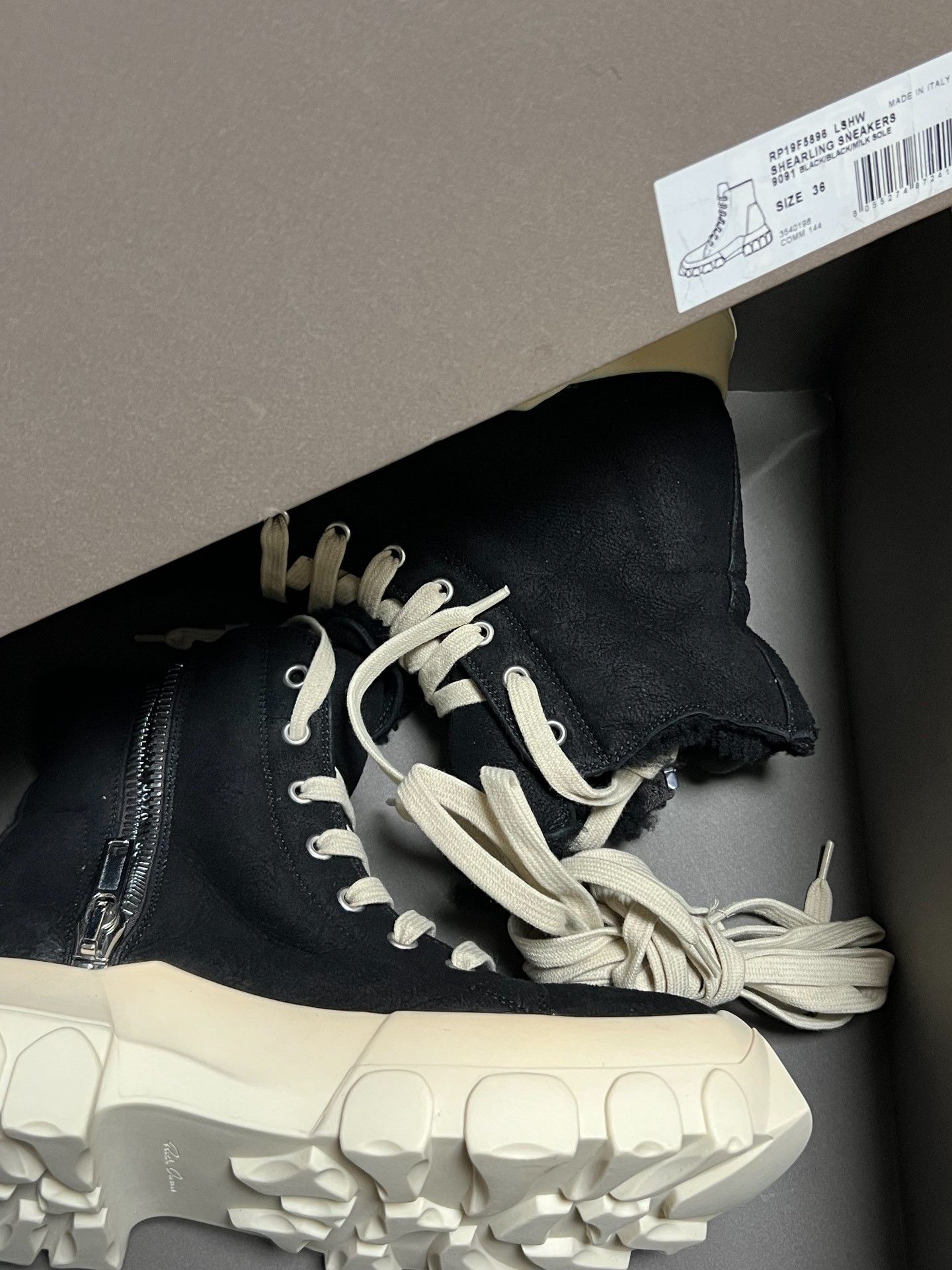 Rick Owens Rick Owens Shearling-Lined Sneakers Size US 5 / IT 35 - 8 Thumbnail