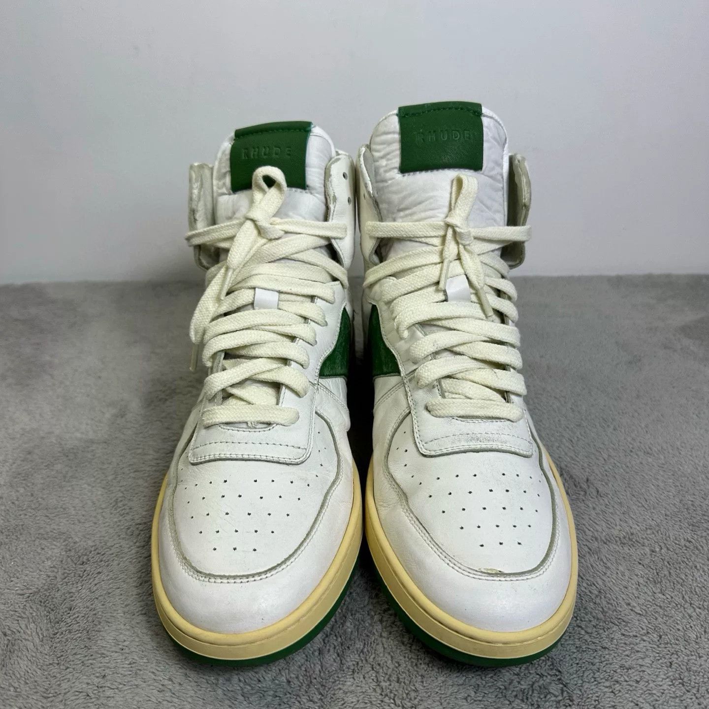 Rhude Rhude Distressed Green Hitop Sneakers 44 Men Size US 10.5 / EU 43-44 - 2 Thumbnail