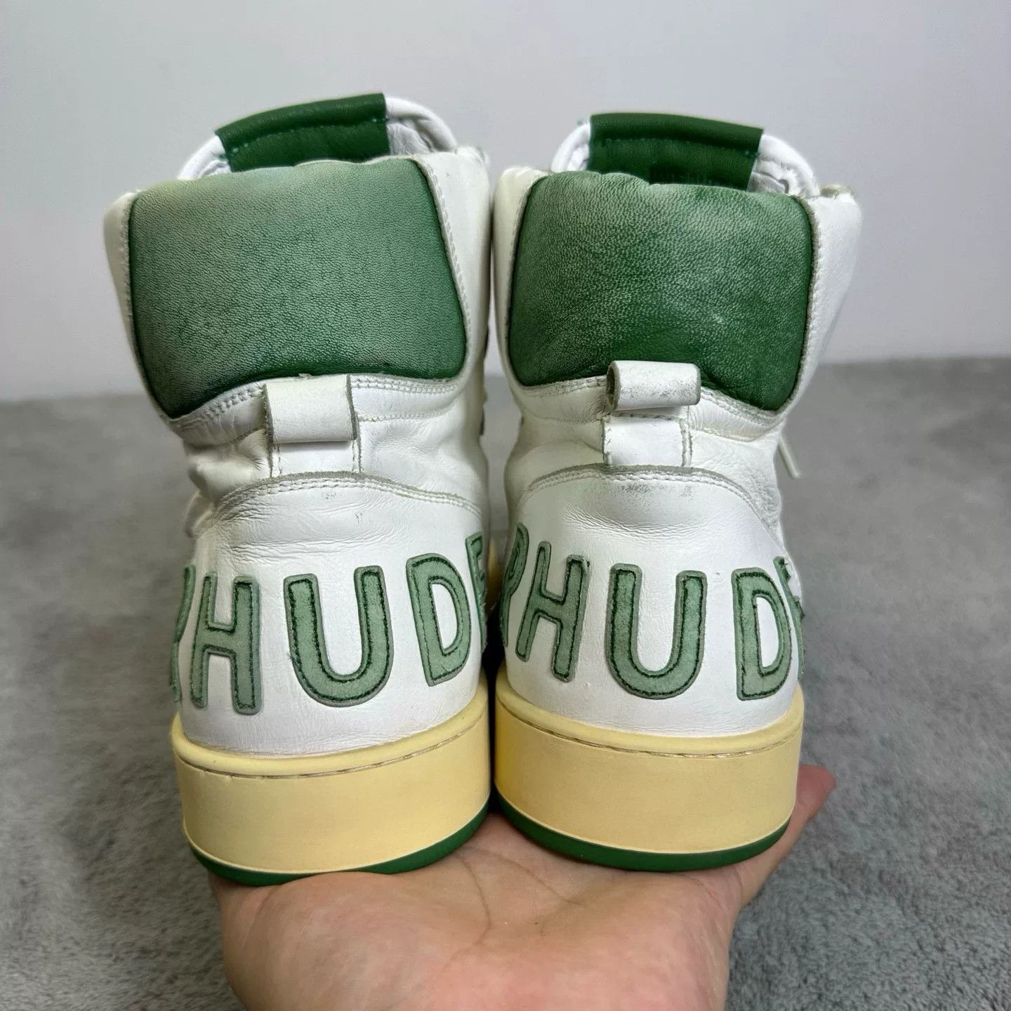 Rhude Rhude Distressed Green Hitop Sneakers 44 Men Size US 10.5 / EU 43-44 - 5 Thumbnail
