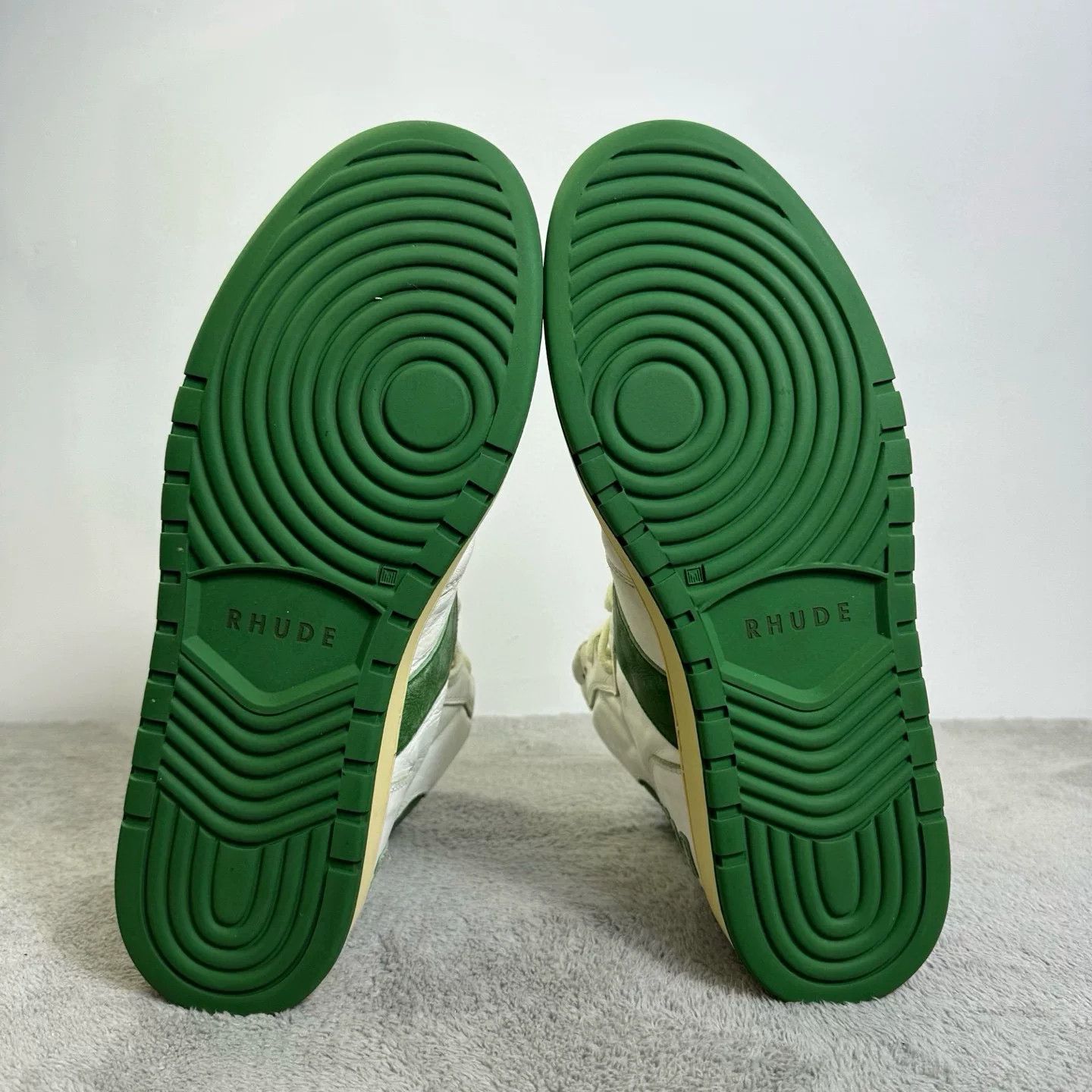 Rhude Rhude Distressed Green Hitop Sneakers 44 Men Size US 10.5 / EU 43-44 - 4 Thumbnail