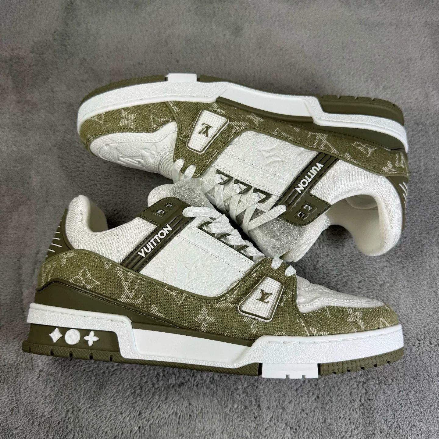 Louis Vuitton Louis Vuitton Training Denim Green Lowtop Sneakers 42 Men Size US 9 / EU 42 - 4 Thumbnail
