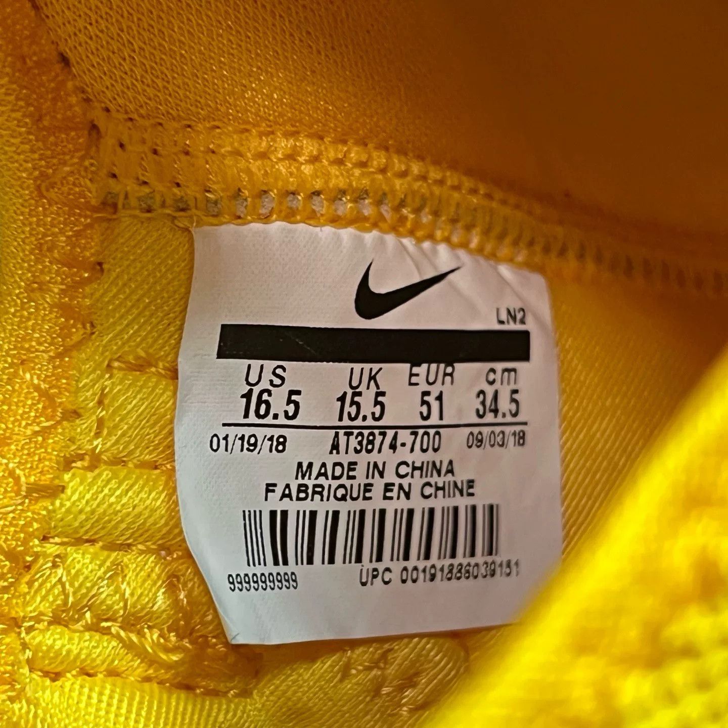 Nike Nike Yellow Lowtop Sneakers 50 Men Size US 14 / EU 47 - 6 Thumbnail