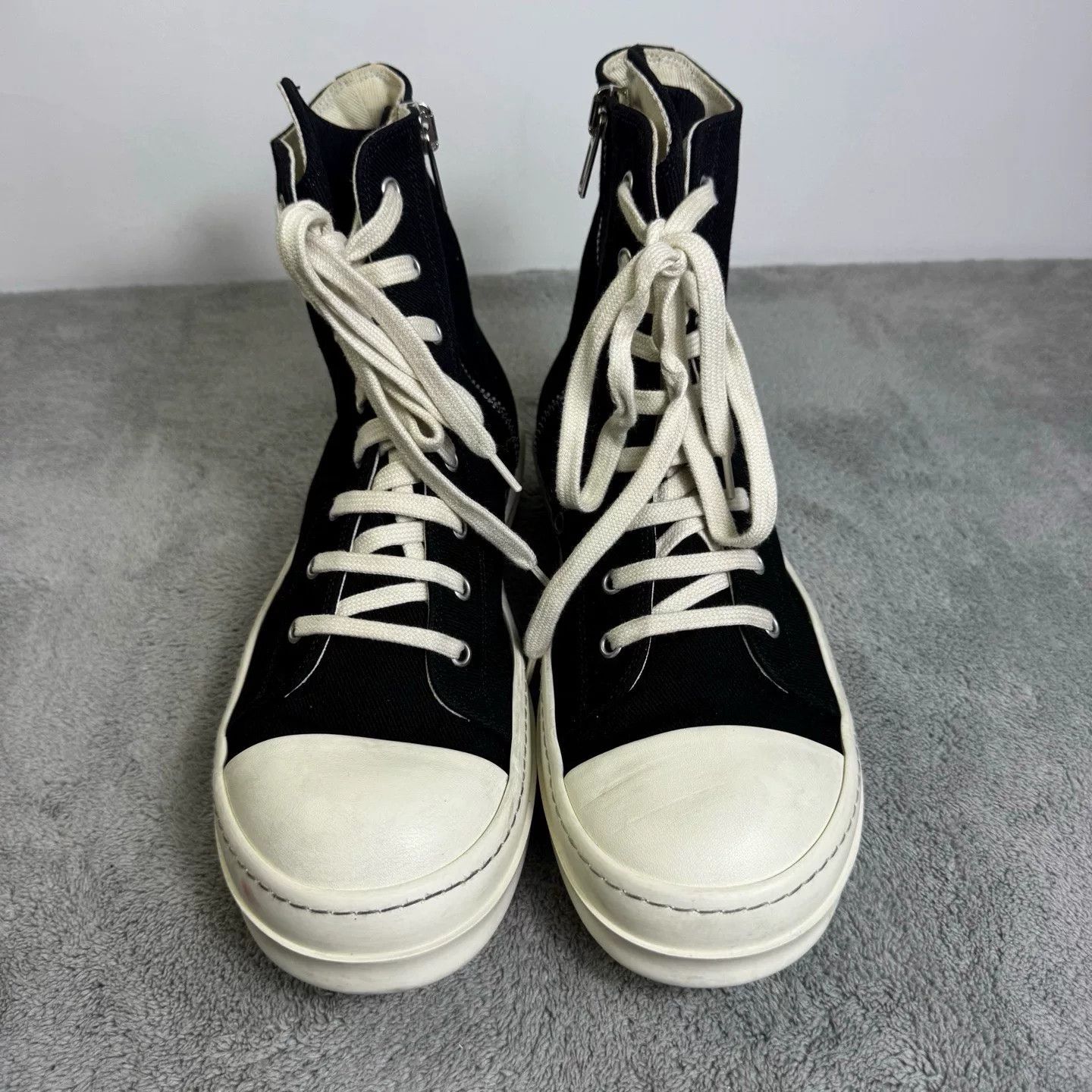 Rick Owens Rick Owens Denim Black Hitop Sneakers 42 Men Size US 9 / EU 42 - 2 Thumbnail