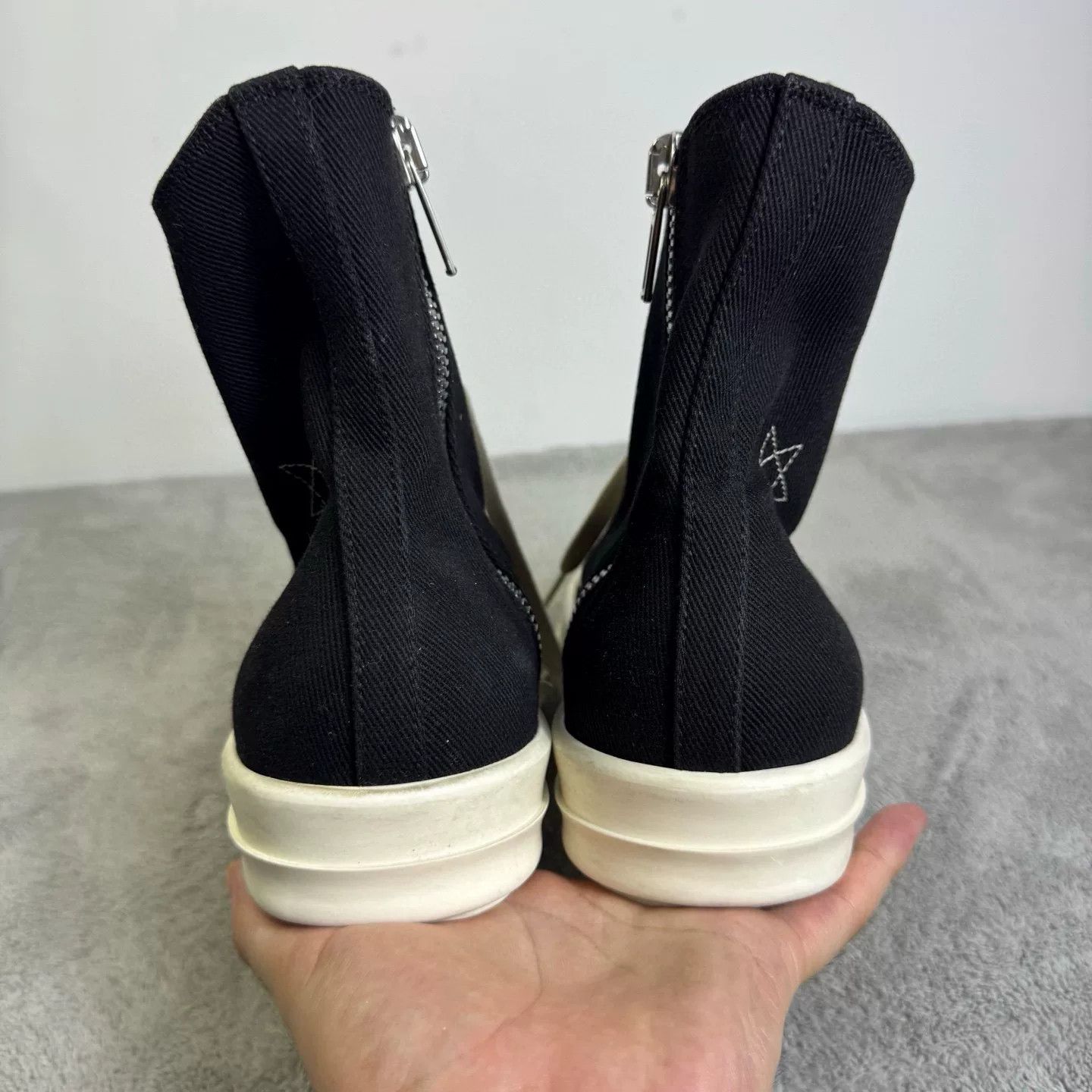 Rick Owens Rick Owens Denim Black Hitop Sneakers 42 Men Size US 9 / EU 42 - 7 Thumbnail
