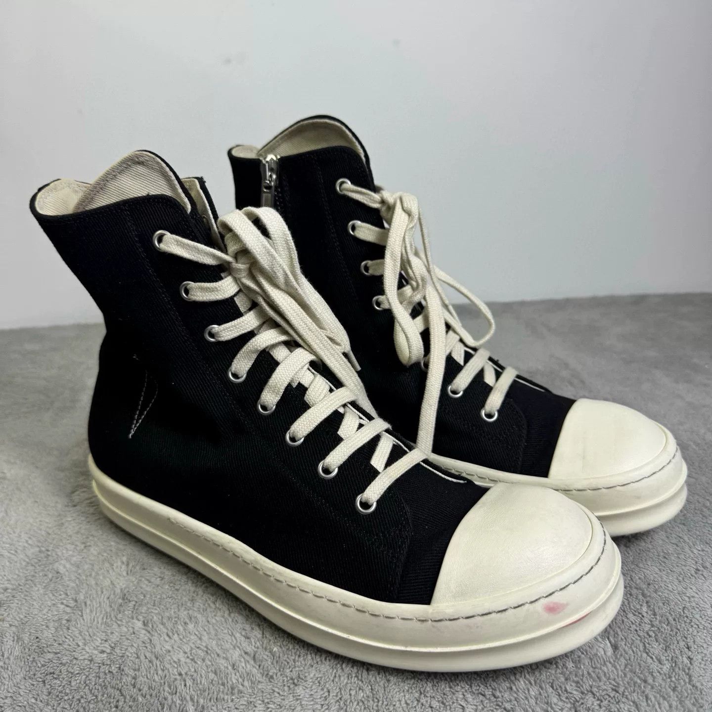 Rick Owens Rick Owens Denim Black Hitop Sneakers 42 Men Size US 9 / EU 42 - 3 Thumbnail