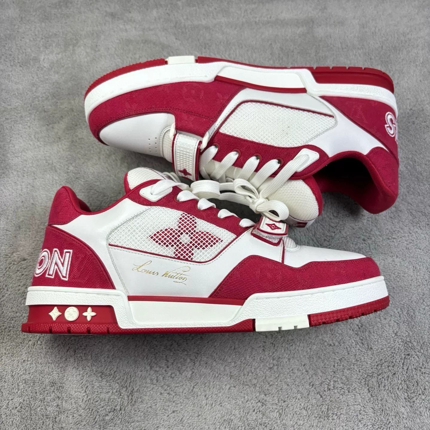 Louis Vuitton Louis Vuitton Training Red Lowtop Sneakers 43.5 Men Size US 10.5 / EU 43-44 - 4 Thumbnail