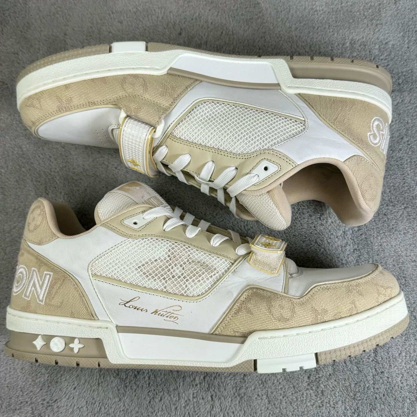 Louis Vuitton Louis Vuitton Training Beige Lowtop Sneakers 44 Men Size US 10.5 / EU 43-44 - 4 Thumbnail