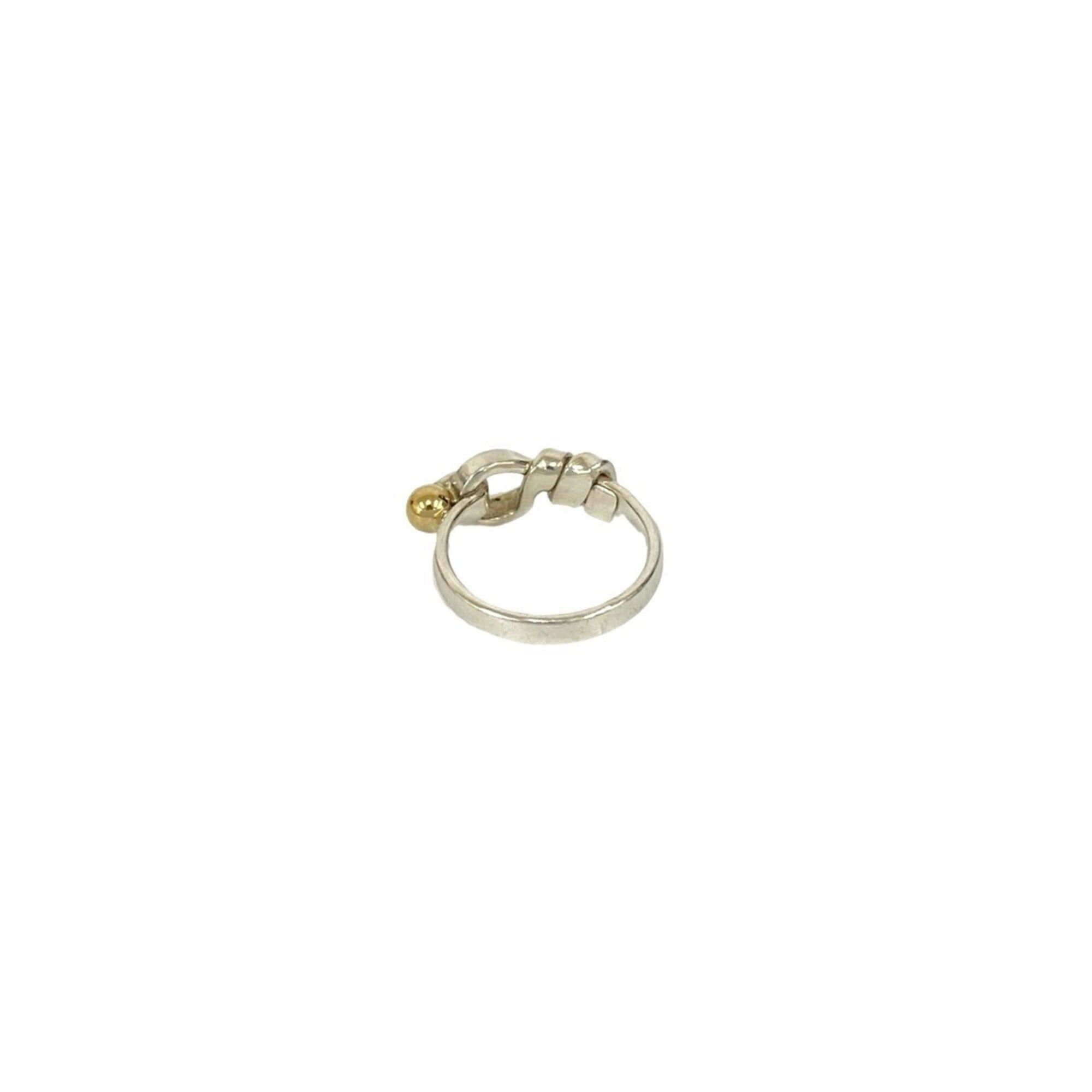Tiffany & Co. TIFFANY&Co. Tiffany Flat Wire Ring, Hook & Eye, Sterling Silver 925, 18K Yellow Gold, Accessory, 29654 Size ONE SIZE - 6 Thumbnail