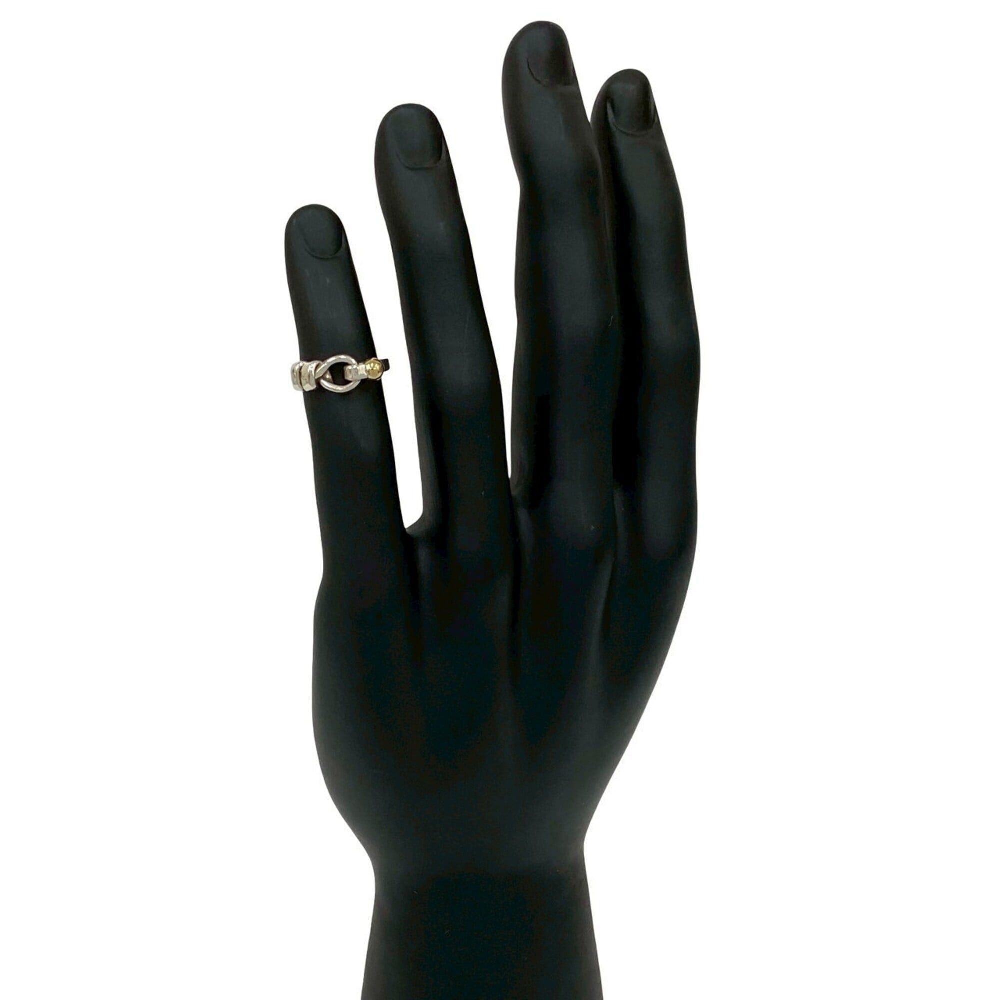 Tiffany & Co. TIFFANY&Co. Tiffany Flat Wire Ring, Hook & Eye, Sterling Silver 925, 18K Yellow Gold, Accessory, 29654 Size ONE SIZE - 2 Thumbnail