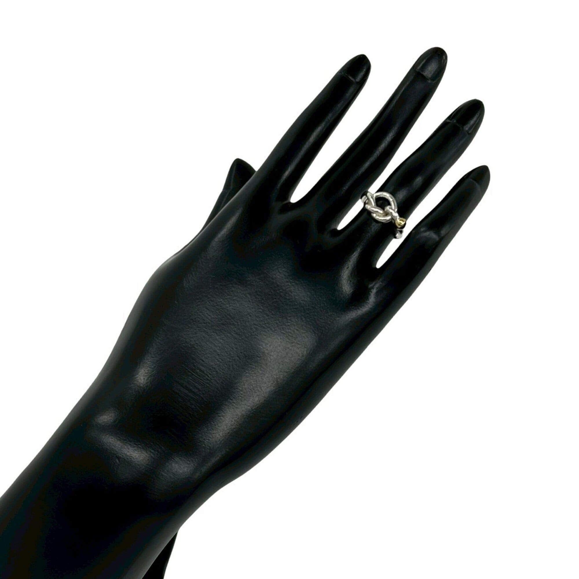 Tiffany & Co. TIFFANY&Co. Tiffany Love Knot Ring, Sterling Silver 925, 18K 750YG, and Yellow Gold, Item No. 12485 Size ONE SIZE - 2 Thumbnail