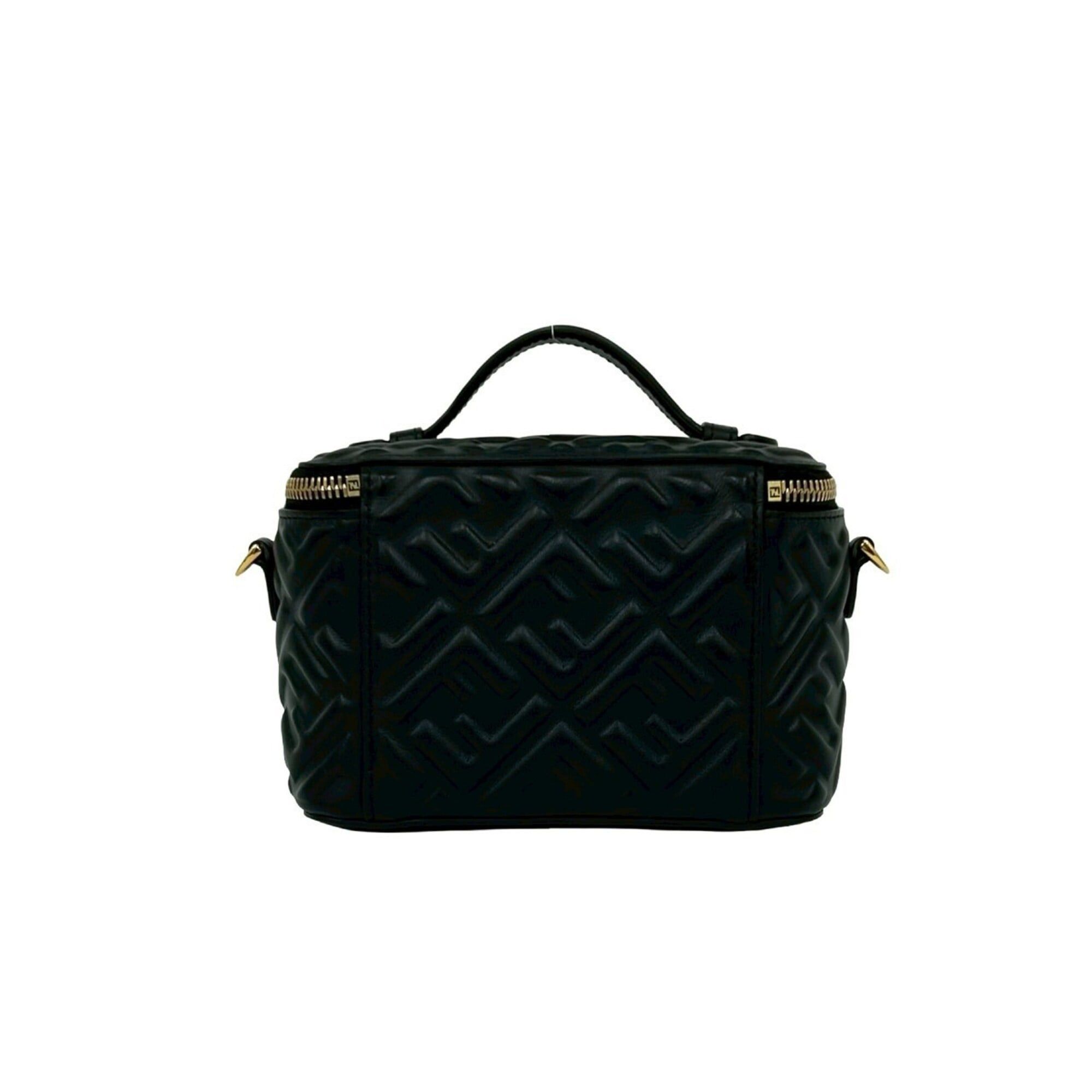 Fendi FENDI FF Logo Embossed Leather 2-Way Handbag Vanity Bag Chain Shoulder Black 20189 Size ONE SIZE - 3 Thumbnail