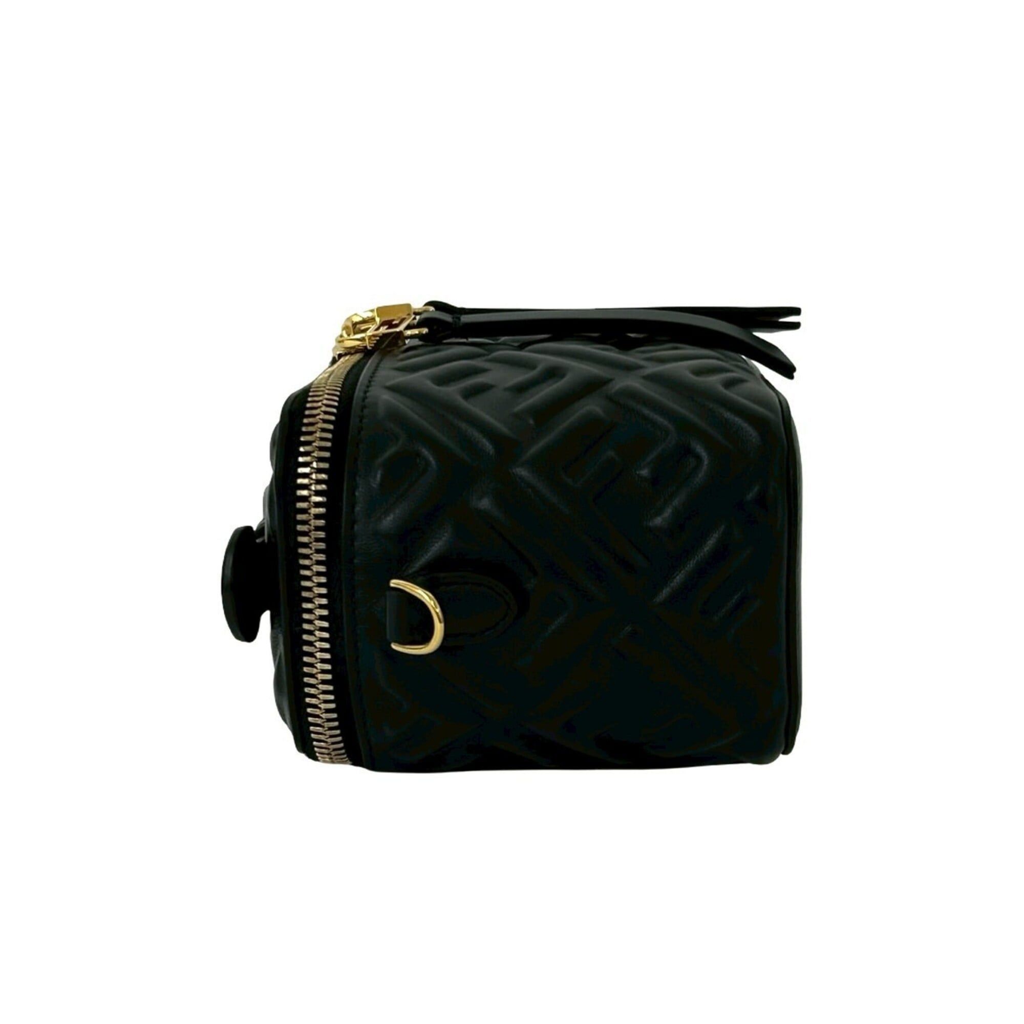 Fendi FENDI FF Logo Embossed Leather 2-Way Handbag Vanity Bag Chain Shoulder Black 20189 Size ONE SIZE - 5 Thumbnail