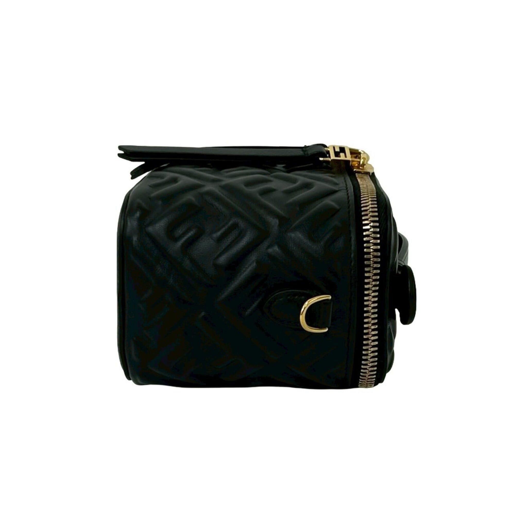 Fendi FENDI FF Logo Embossed Leather 2-Way Handbag Vanity Bag Chain Shoulder Black 20189 Size ONE SIZE - 6 Thumbnail
