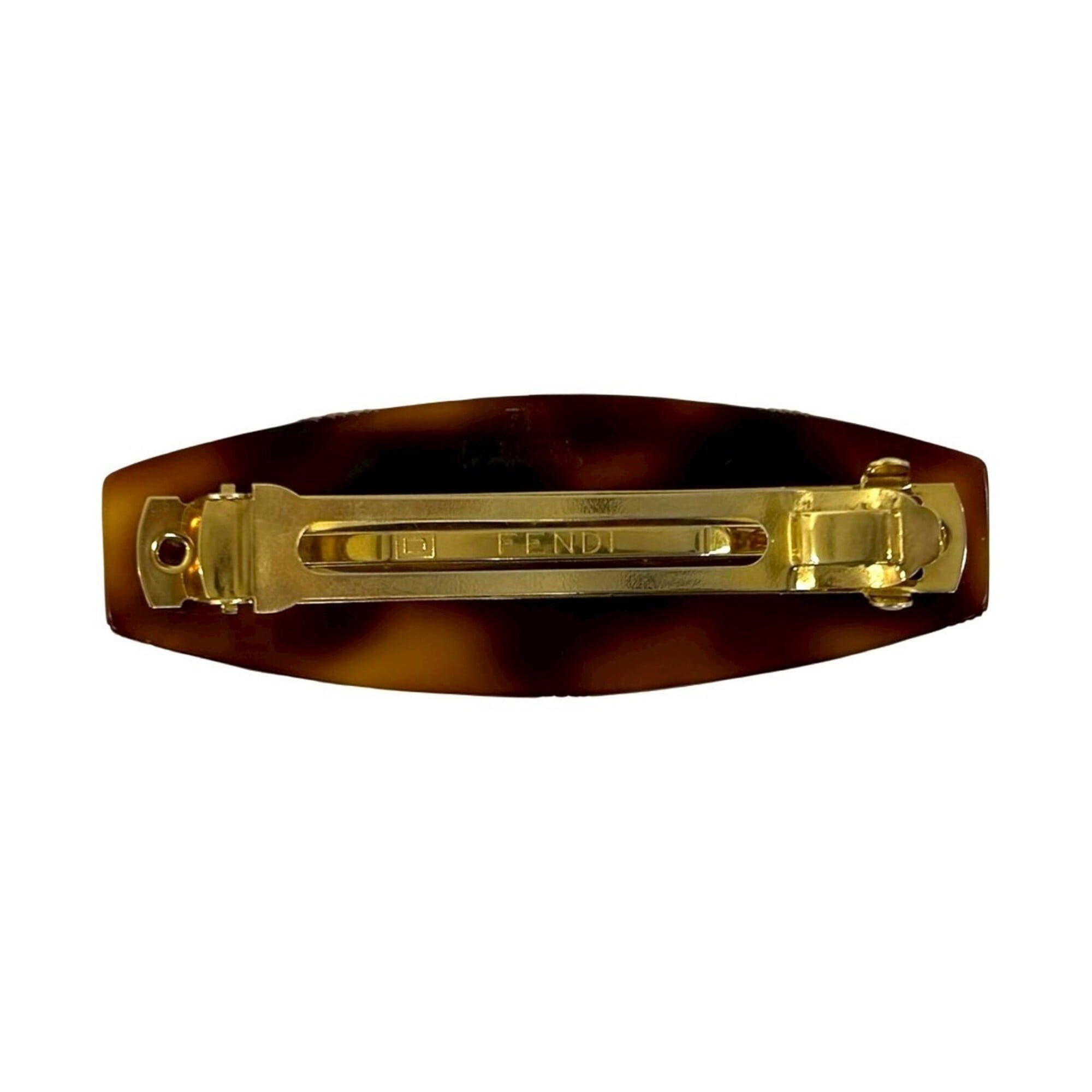 Fendi FENDI FF Logo Tortoiseshell Pattern Plastic Barrette Hair Accessory Brown 16862 Size ONE SIZE - 5 Thumbnail