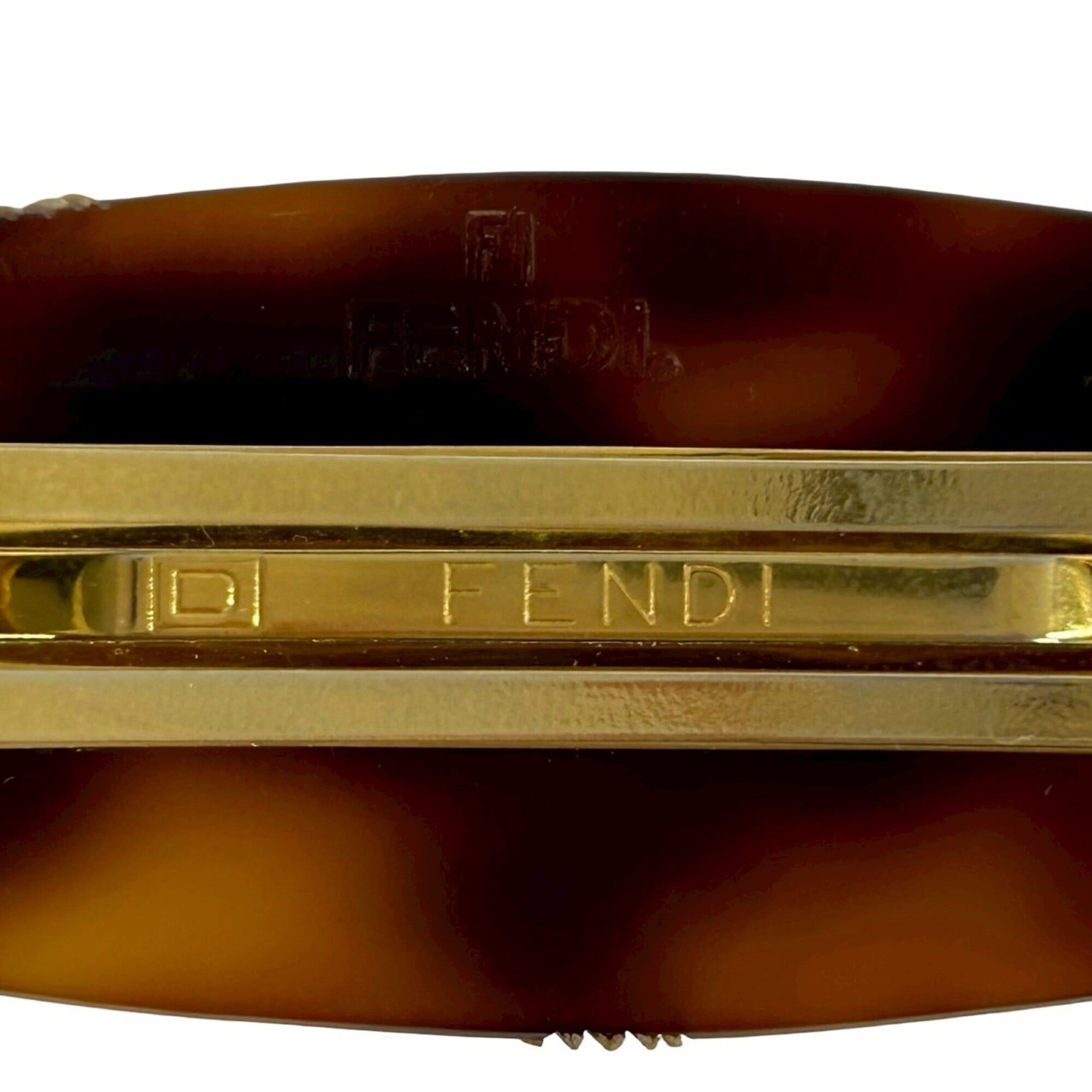 Fendi FENDI FF Logo Tortoiseshell Pattern Plastic Barrette Hair Accessory Brown 16862 Size ONE SIZE - 2 Thumbnail