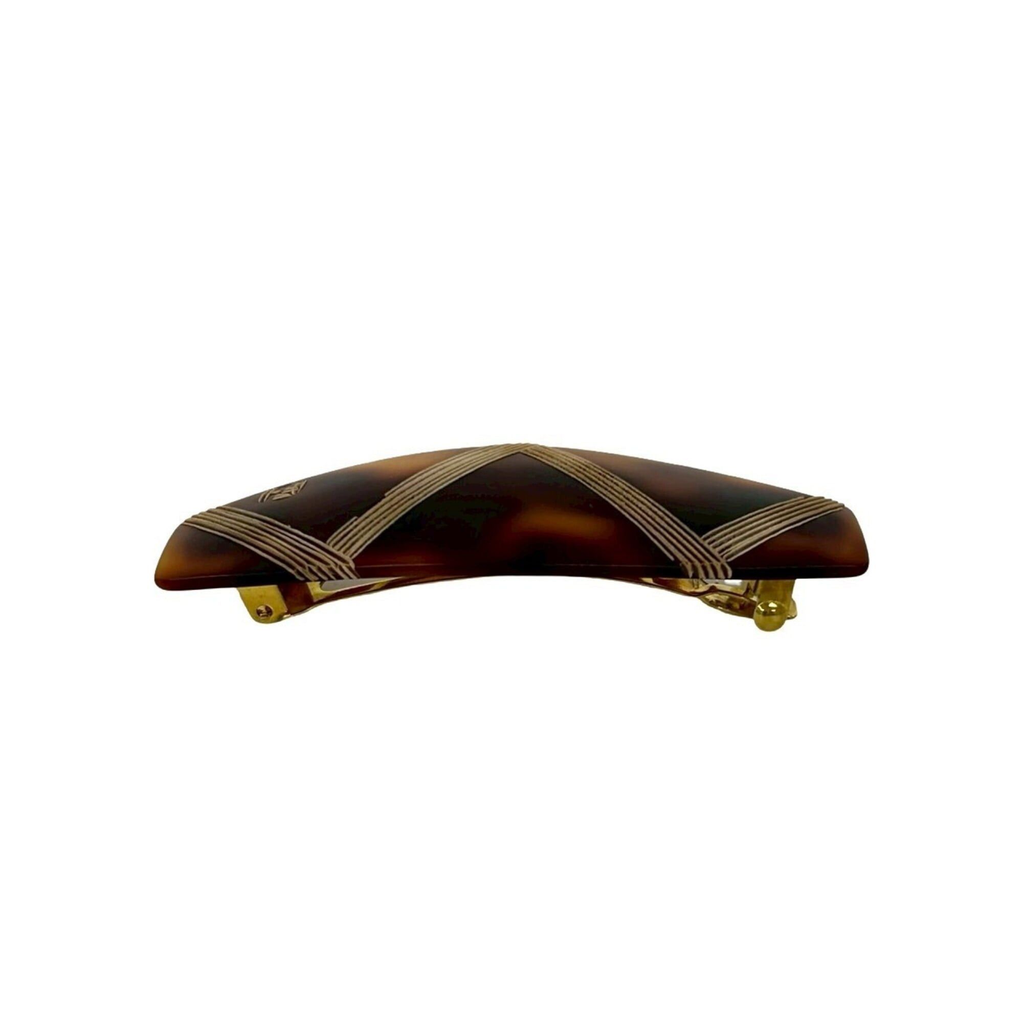 Fendi FENDI FF Logo Tortoiseshell Pattern Plastic Barrette Hair Accessory Brown 16862 Size ONE SIZE - 4 Thumbnail