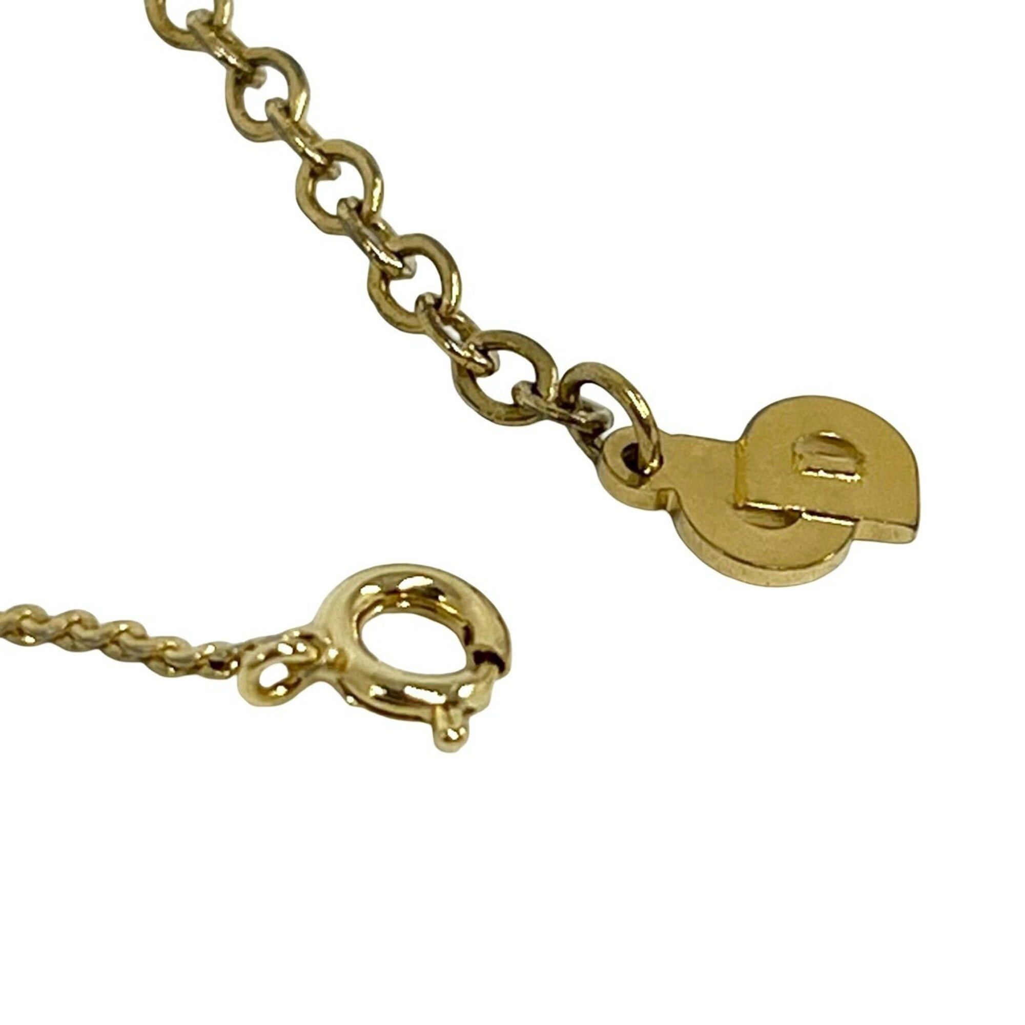 Dior Christian Dior Dior CD Logo Motif GP Rhinestone Necklace Pendant Accessory Gold 39535 Size ONE SIZE - 4 Thumbnail