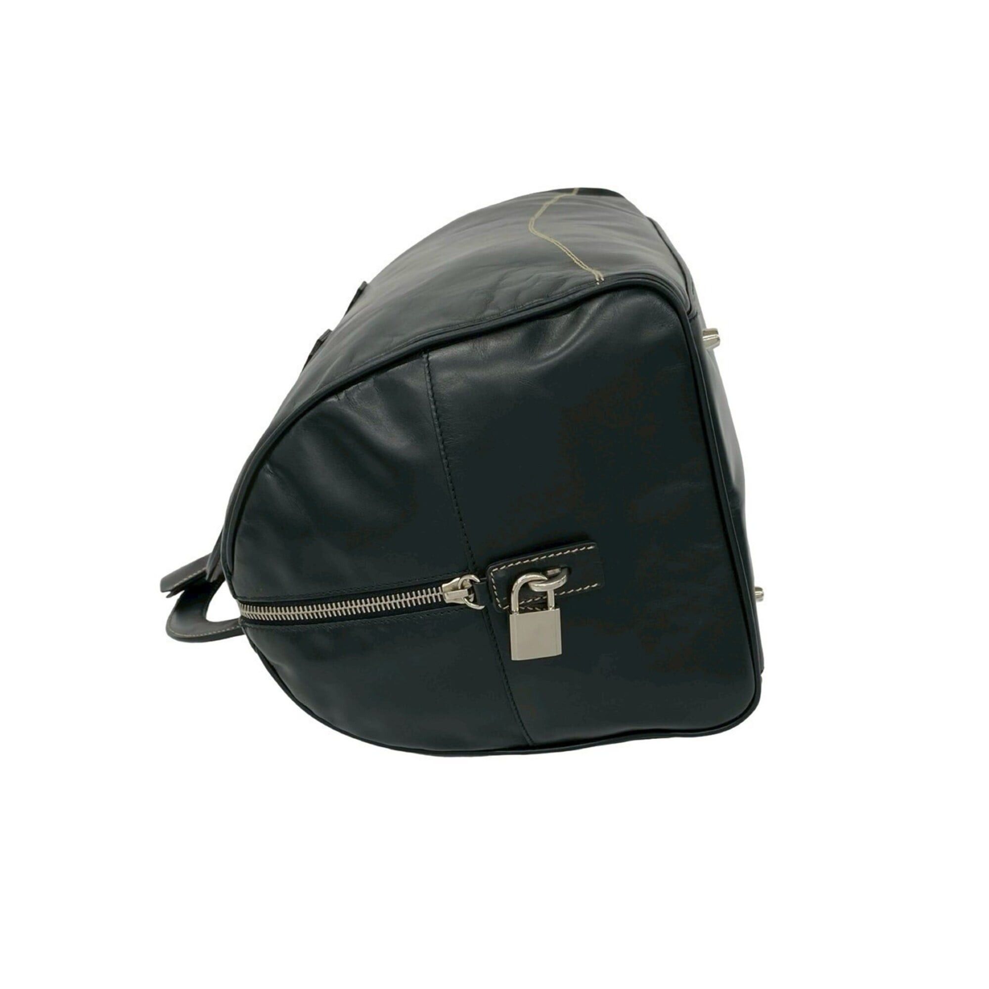 Prada Prada logo hardware stitched leather 2-way shoulder bag Boston handbag black 50245 Size ONE SIZE - 5 Thumbnail