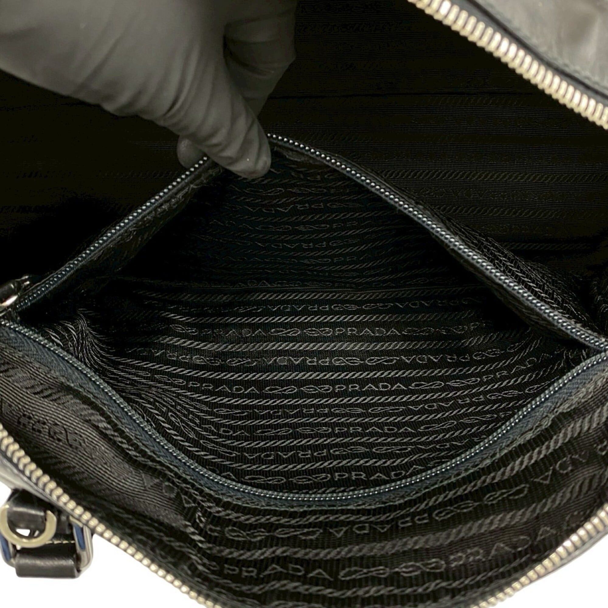 Prada Prada logo hardware stitched leather 2-way shoulder bag Boston handbag black 50245 Size ONE SIZE - 10 Thumbnail