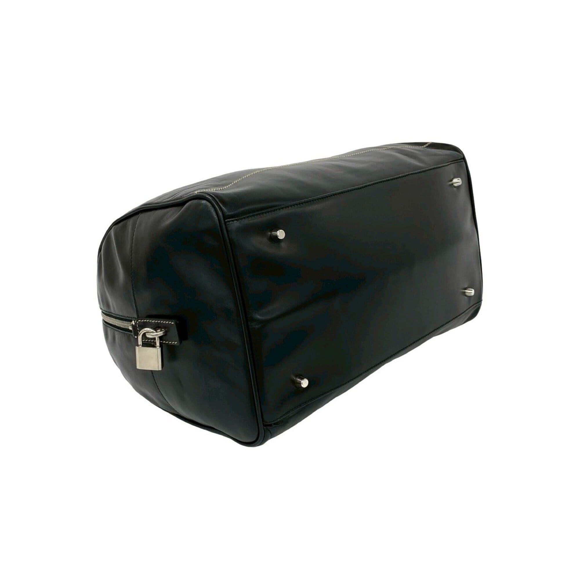 Prada Prada logo hardware stitched leather 2-way shoulder bag Boston handbag black 50245 Size ONE SIZE - 7 Thumbnail