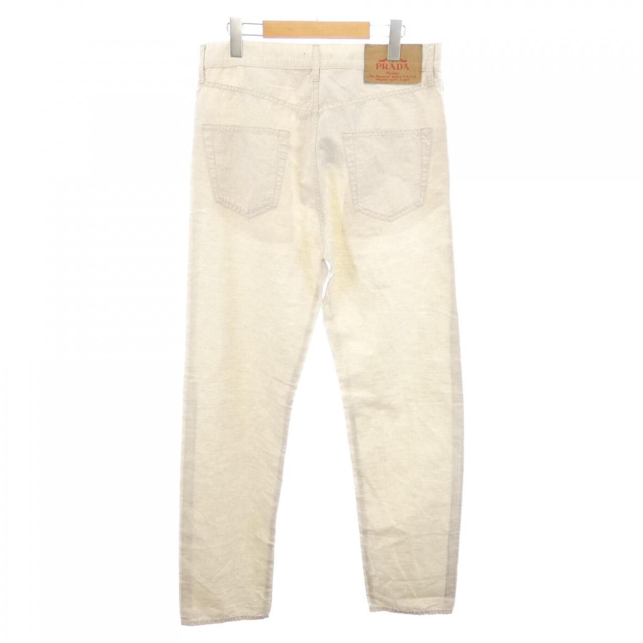 Prada Prada Prada Triangle Logo Cotton Pants Textile Pants GEP374SVM014J2 DUTY FREE for USA Size ONE SIZE - 2 Thumbnail