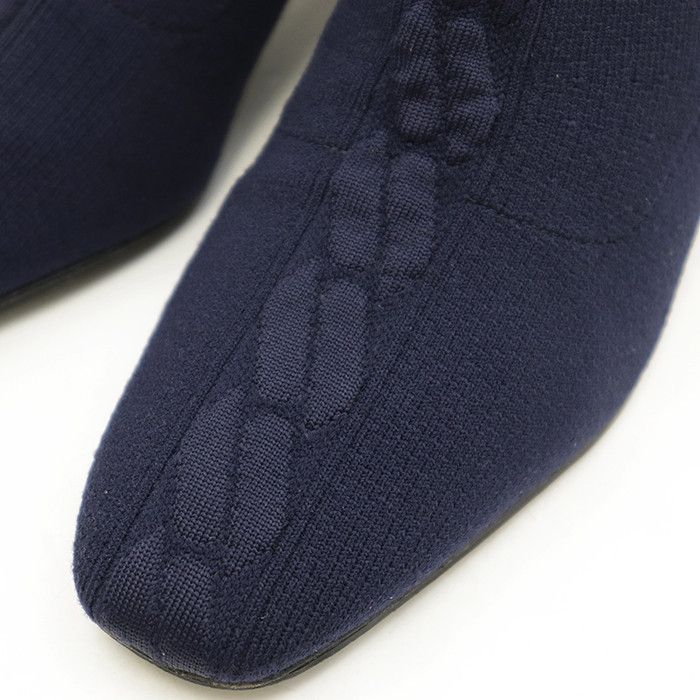 Hermes Hermes Hermes Knit H Logo Leather Patch Block Heel Boots Textile Shoes DUTY FREE for USA Size ONE SIZE - 2 Thumbnail