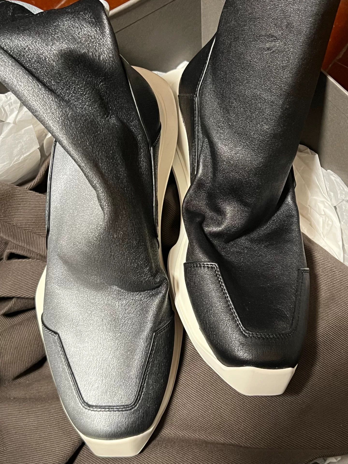 Rick Owens Rick Owens Main Line Gradient Black Silver Tank Boots Size US 5 / IT 35 - 6 Thumbnail