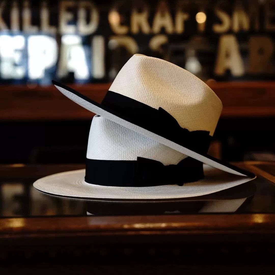 THE H.W.DOG&CO. H.W.DOG New Wide-Brim Silk Edge Panama Hat Size ONE SIZE - 2 Thumbnail